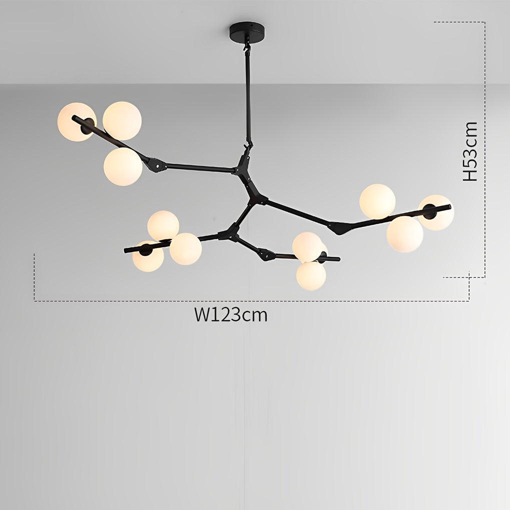 Nordic Style Mini Cluster Design Chandelier Lights Metal Glass Ceiling Light