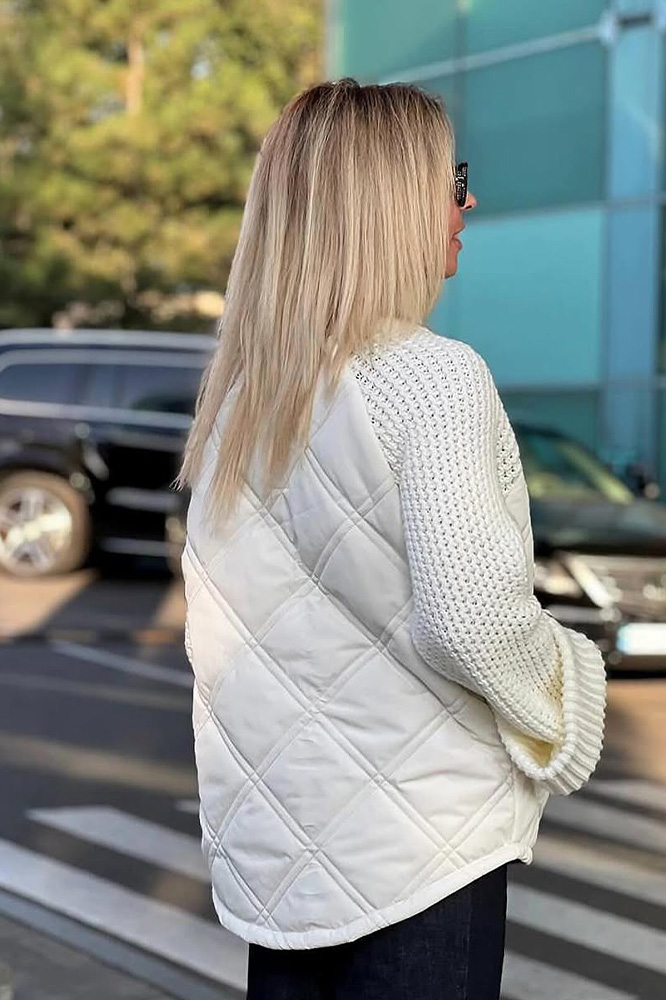 Women's Stylish Knitted Splicing Casual Jacket
