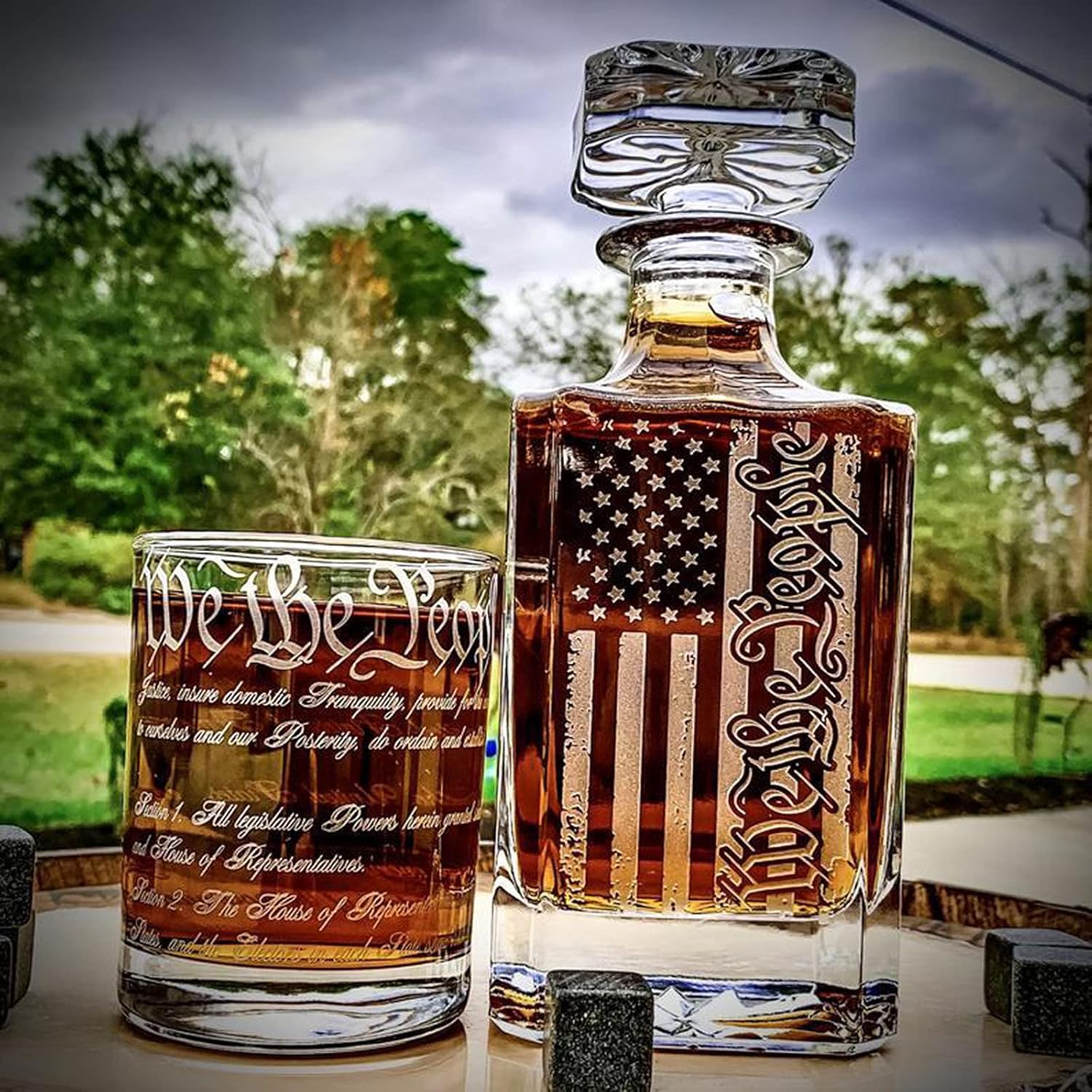 26oz American Flag Decanter