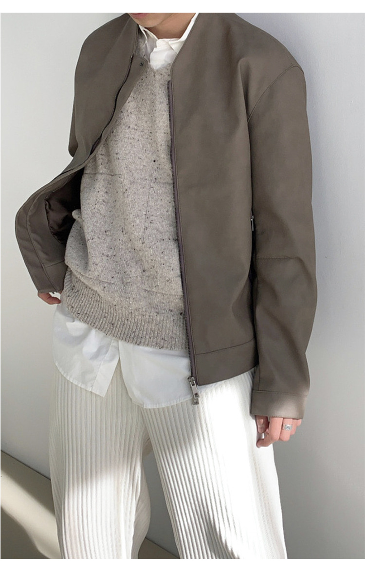 Loose solid color corduroy cuffed casual pants