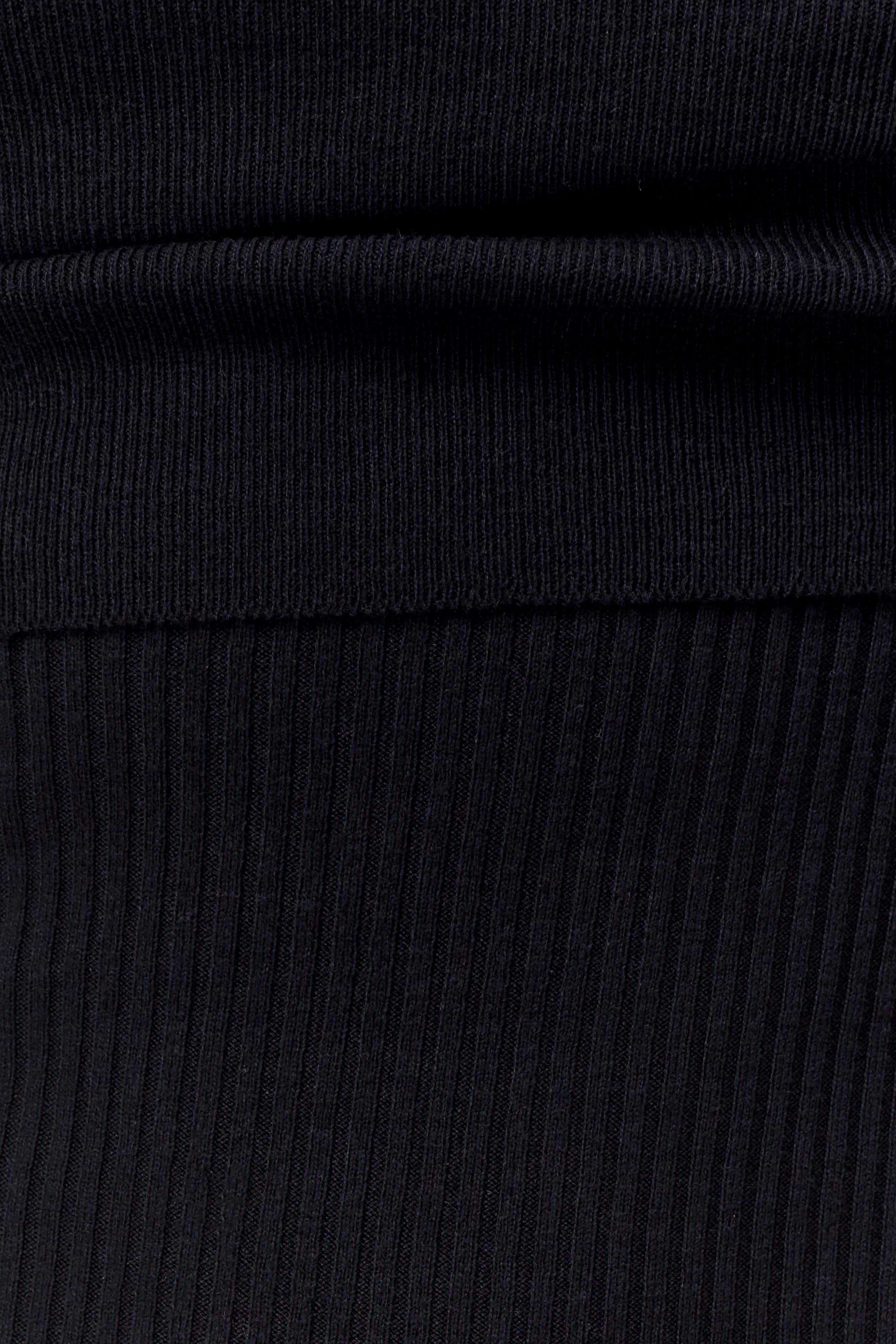 Black Cashmere Blend Knit Midi Dress