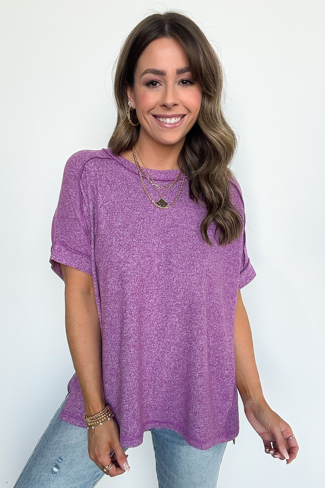 Sunday Muse Melange High Low Tee