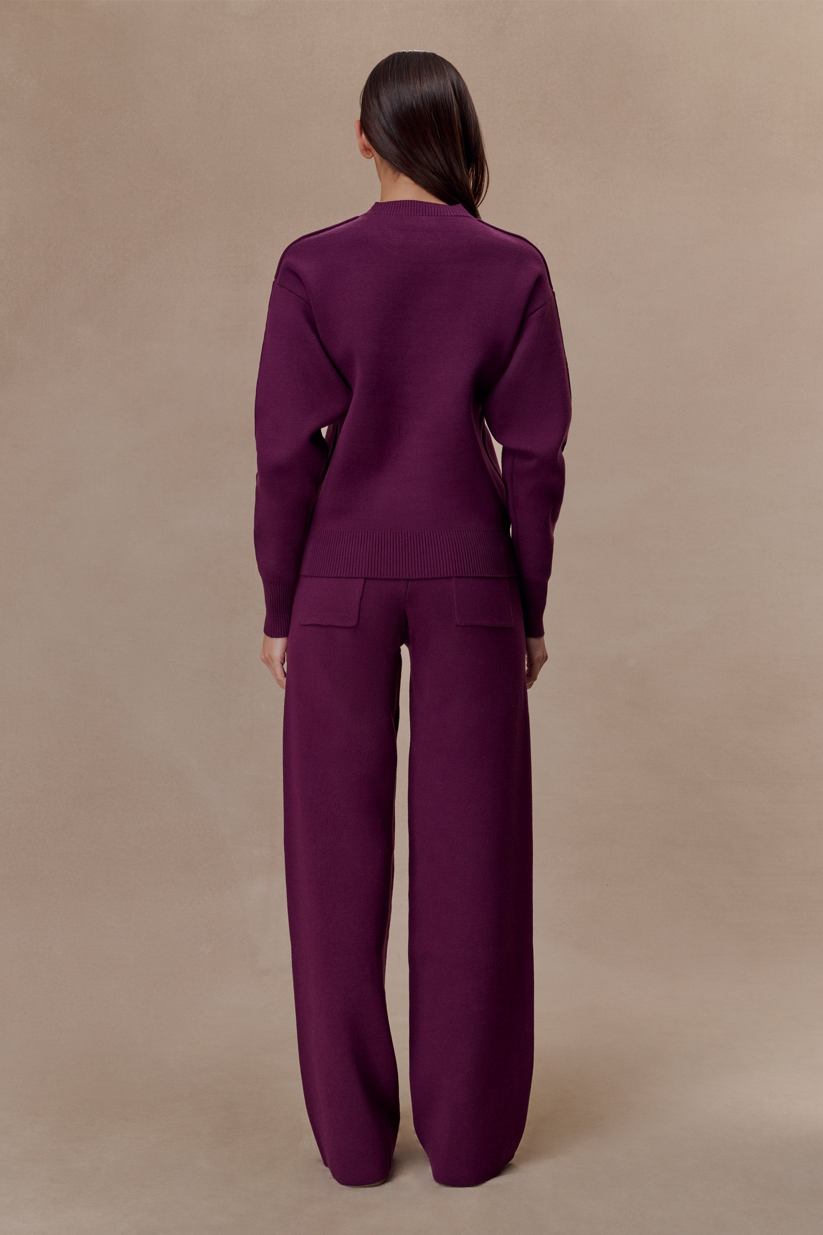 Plum Knit Trouser