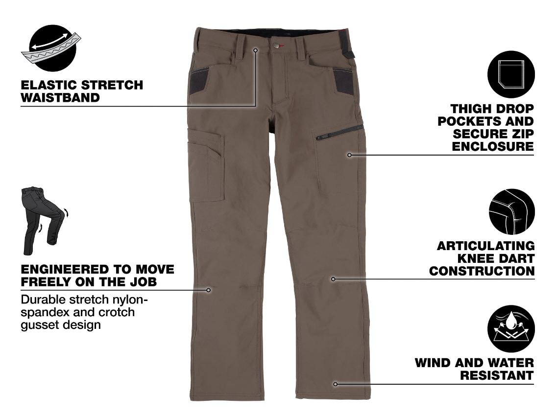 Men's 8-PACK FREEFLEX Tech Work Pants with 7 Pockets