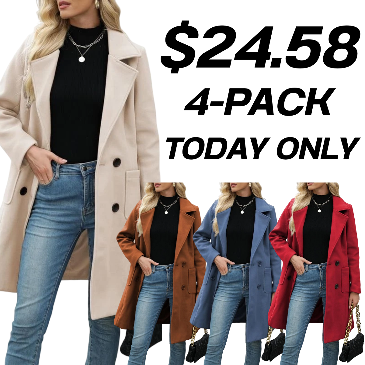 ⏰BLACK FRIDAY SPECIAL💥7-COLOR WOOL Coat🔥Last Day 95% OFF🔥