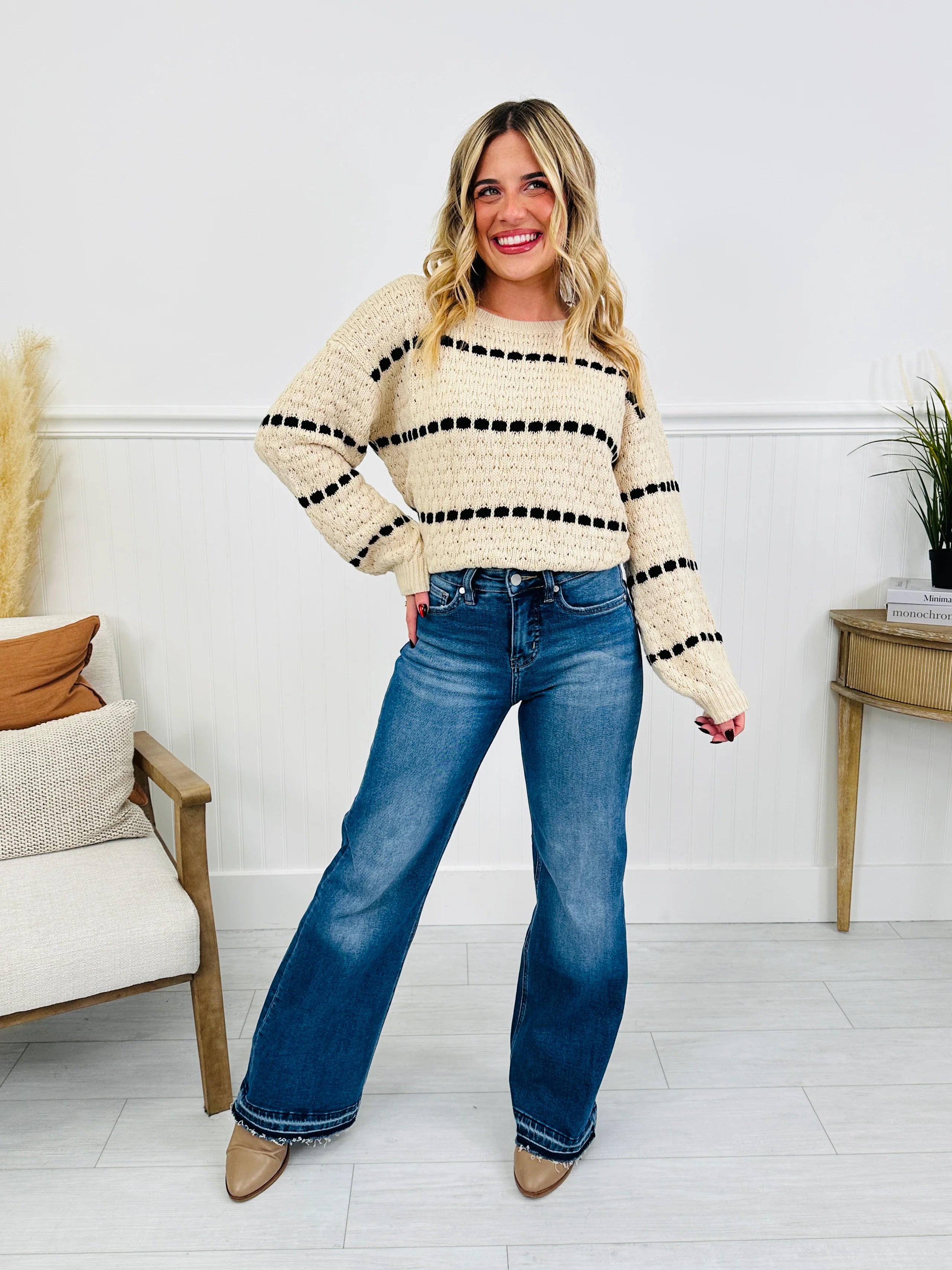 Effortless Release Tummy Control Wide Leg Release Hem Jeans