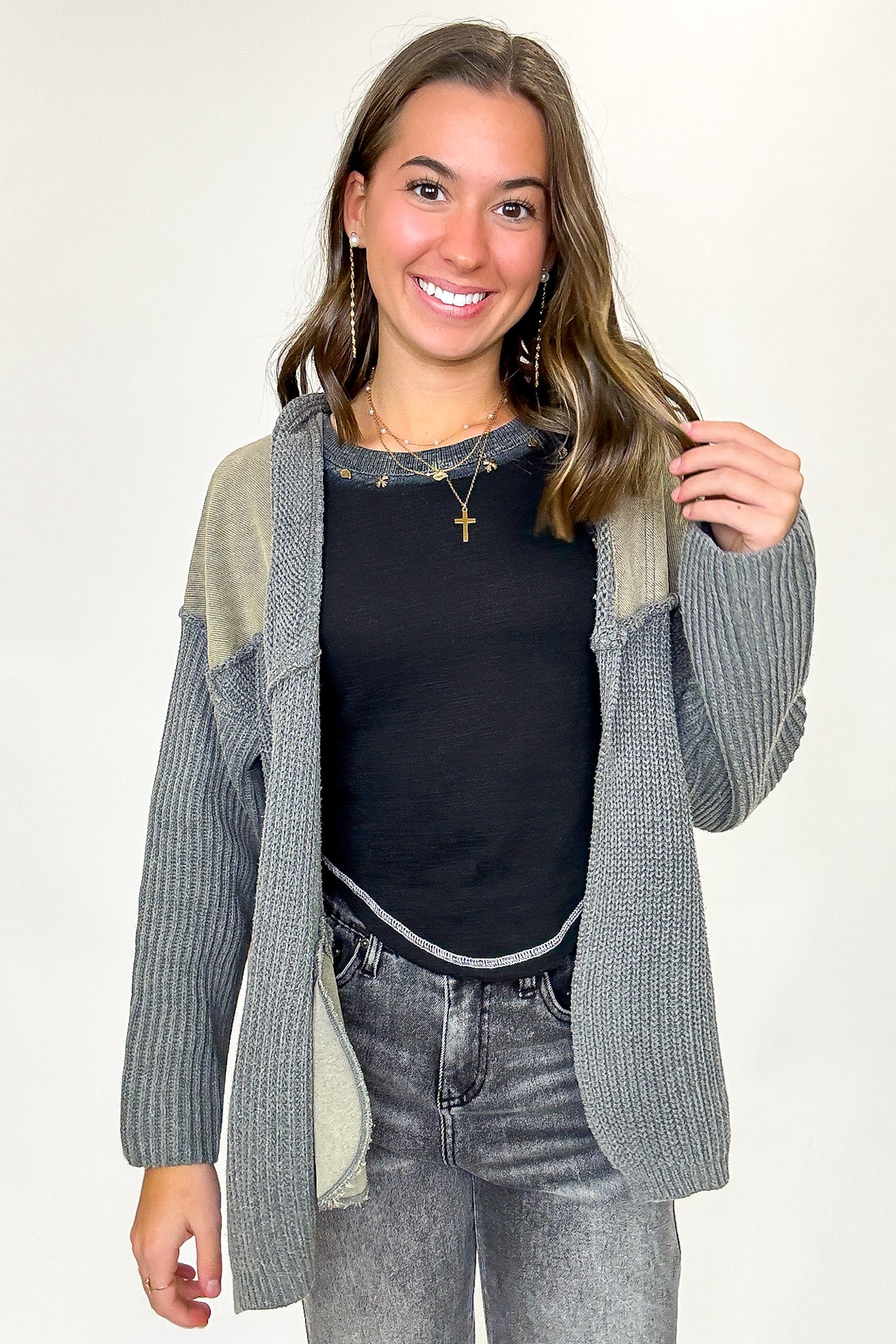 Knit Contrast Cardigan