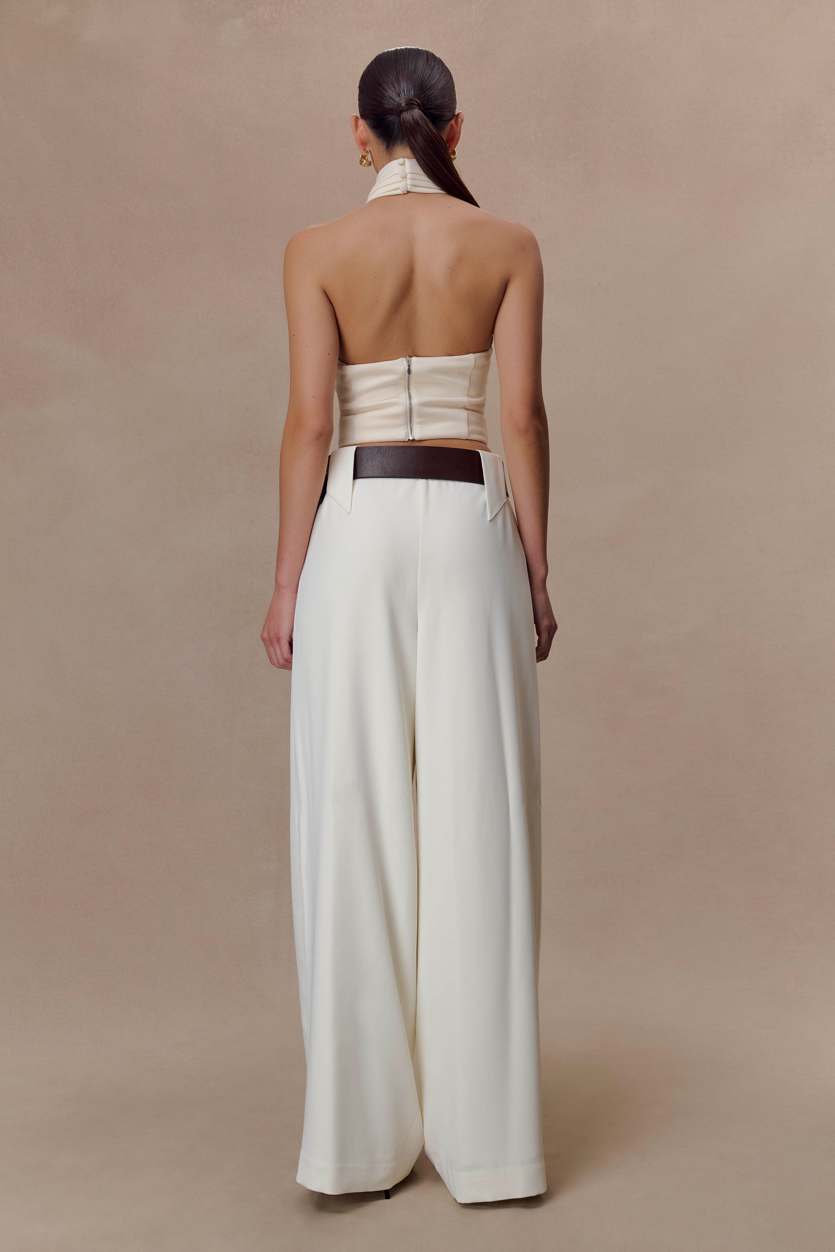 Ivory Wide Leg Suiting Trouser