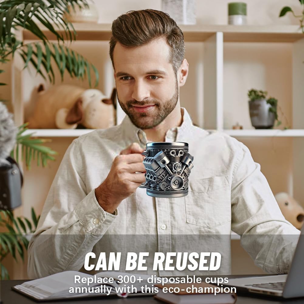 Limited Edition V8/V6 Tribute Stainless Steel Cup Coffee Mug