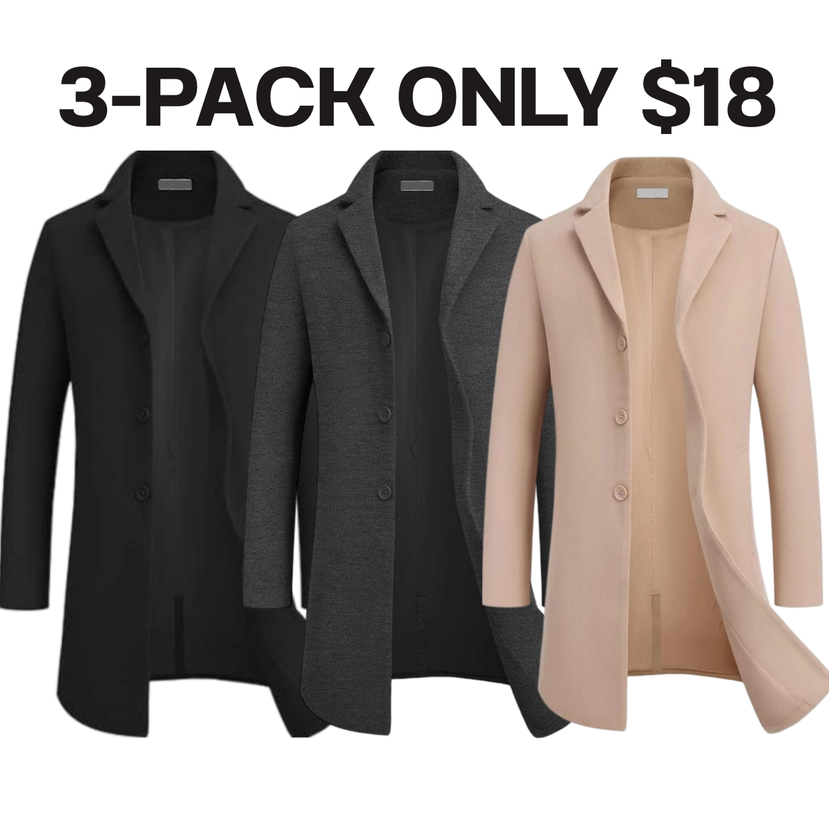 🔥Last Day 95% OFF🔥Men's Wool Blend Overcoat