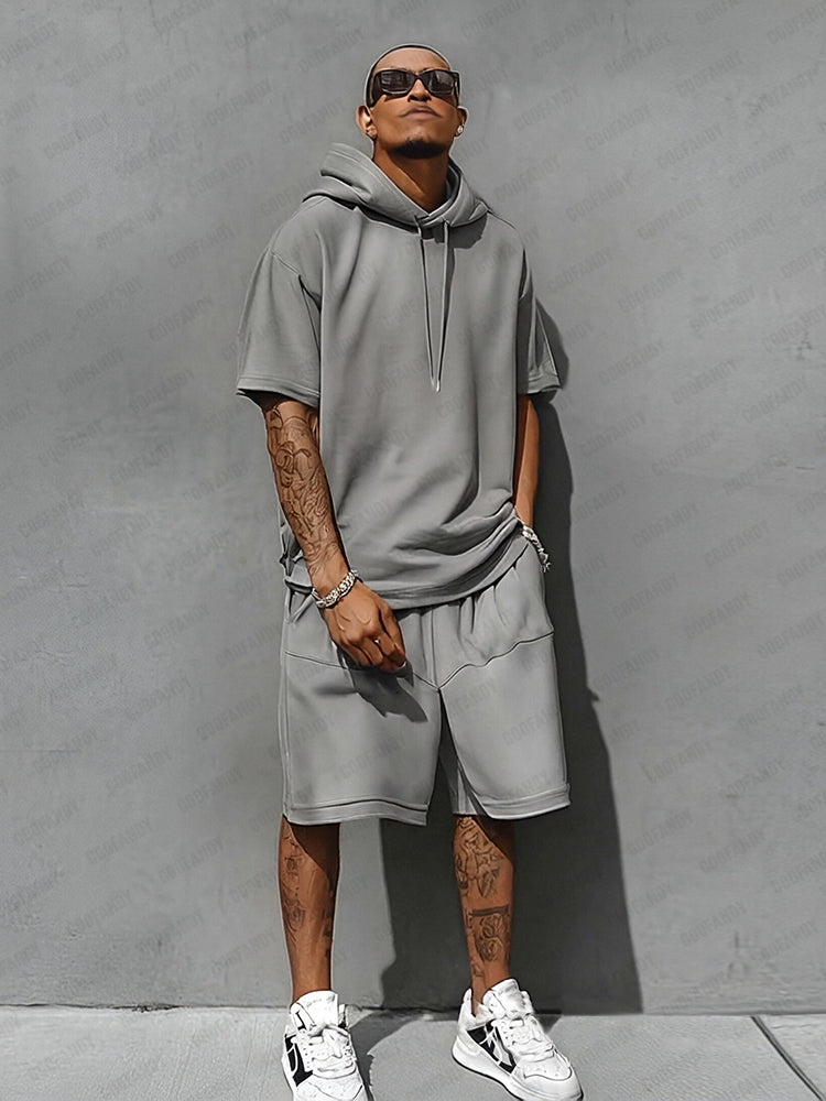 Casual Loose Fit Hooded Sports Set