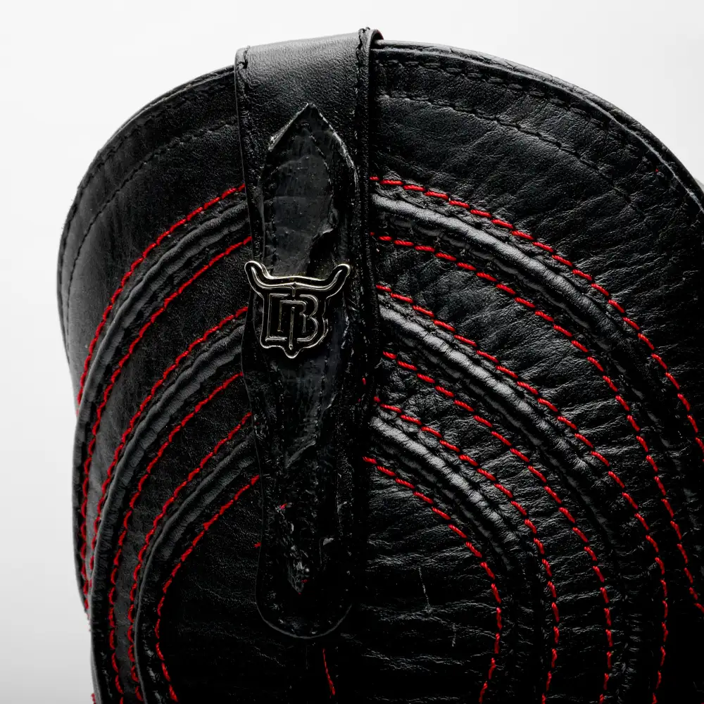 Matte Black Jumbo Python Leather Boots - Square Toe