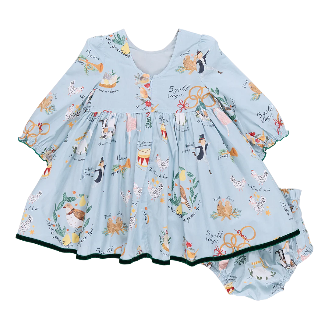 Baby Girl's Amma Dress Set 12 Days of Christmas