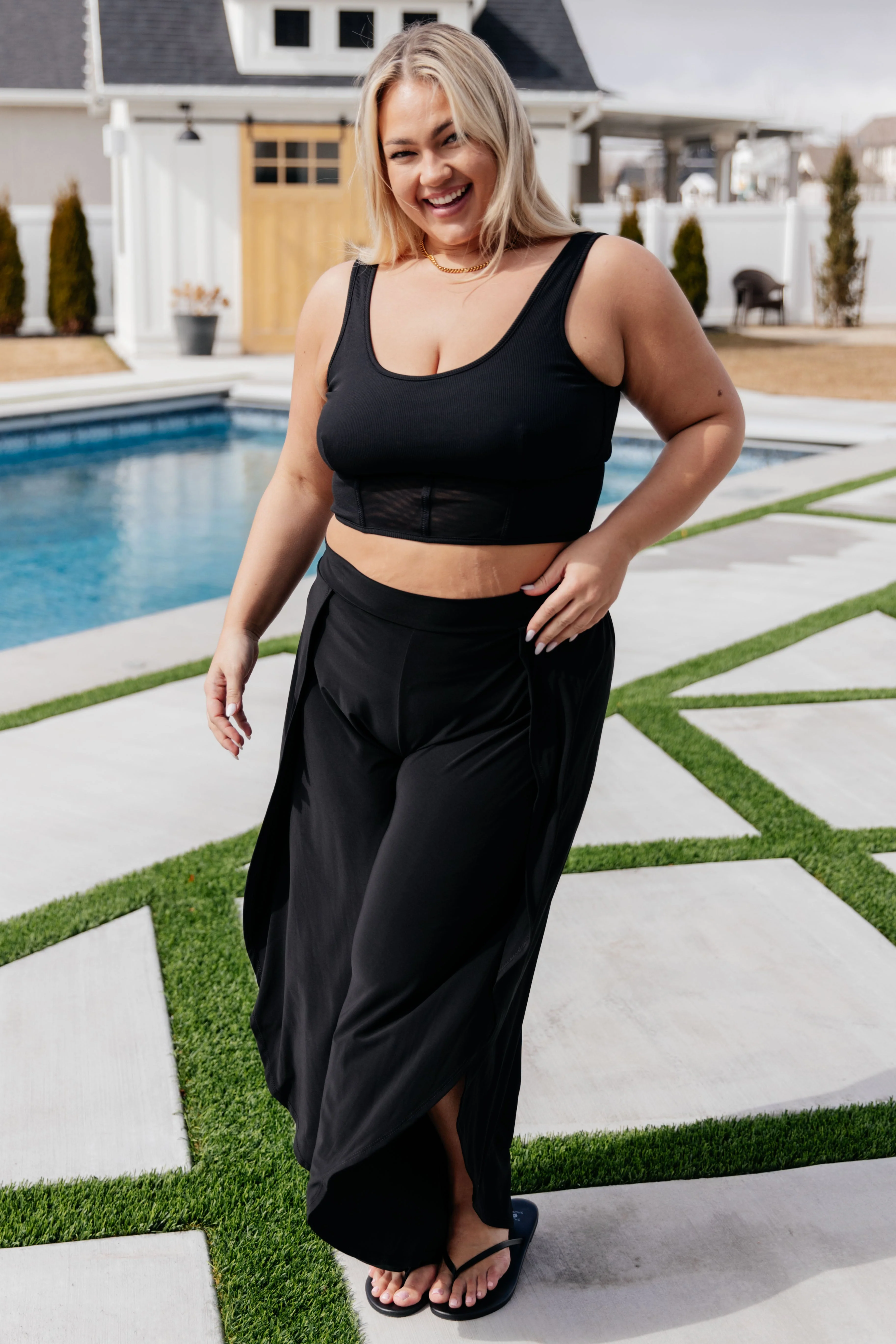 Down the Block, On A Beach Two Piece Swimsuit in Black