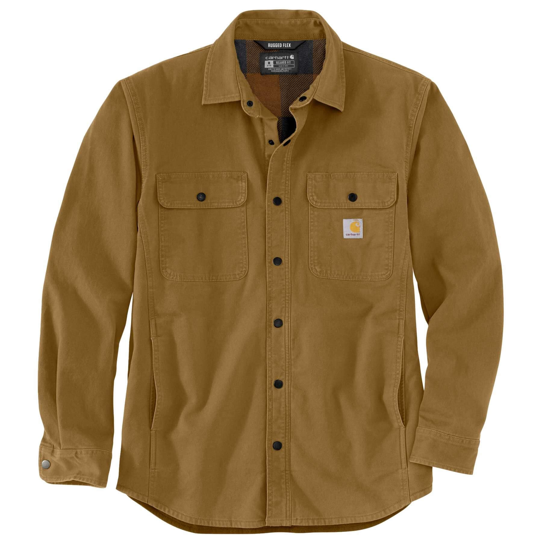 CHT Rugged Flex Relaxed Fit Canvas Fleece-Lined Shirt Jac Shacket 105419