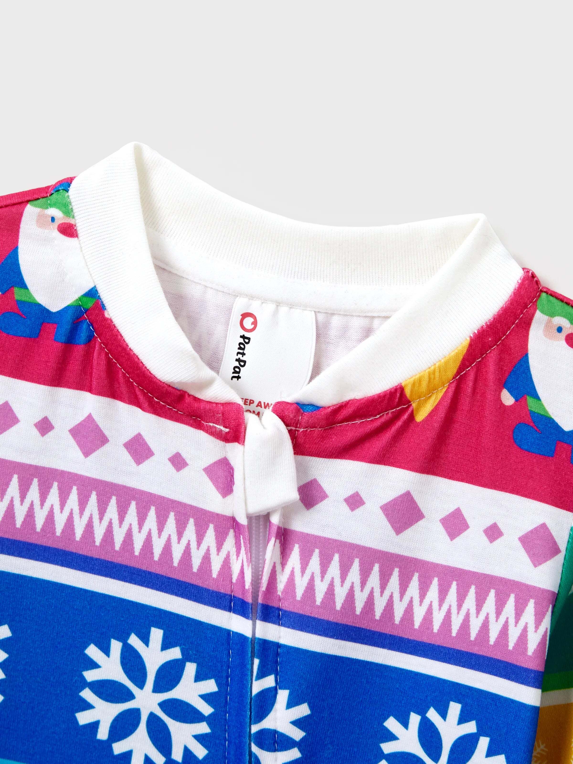 Christmas Matching Family Pajamas Set Christmas Gnome Striped PJS with Christmas Socks Multi-color