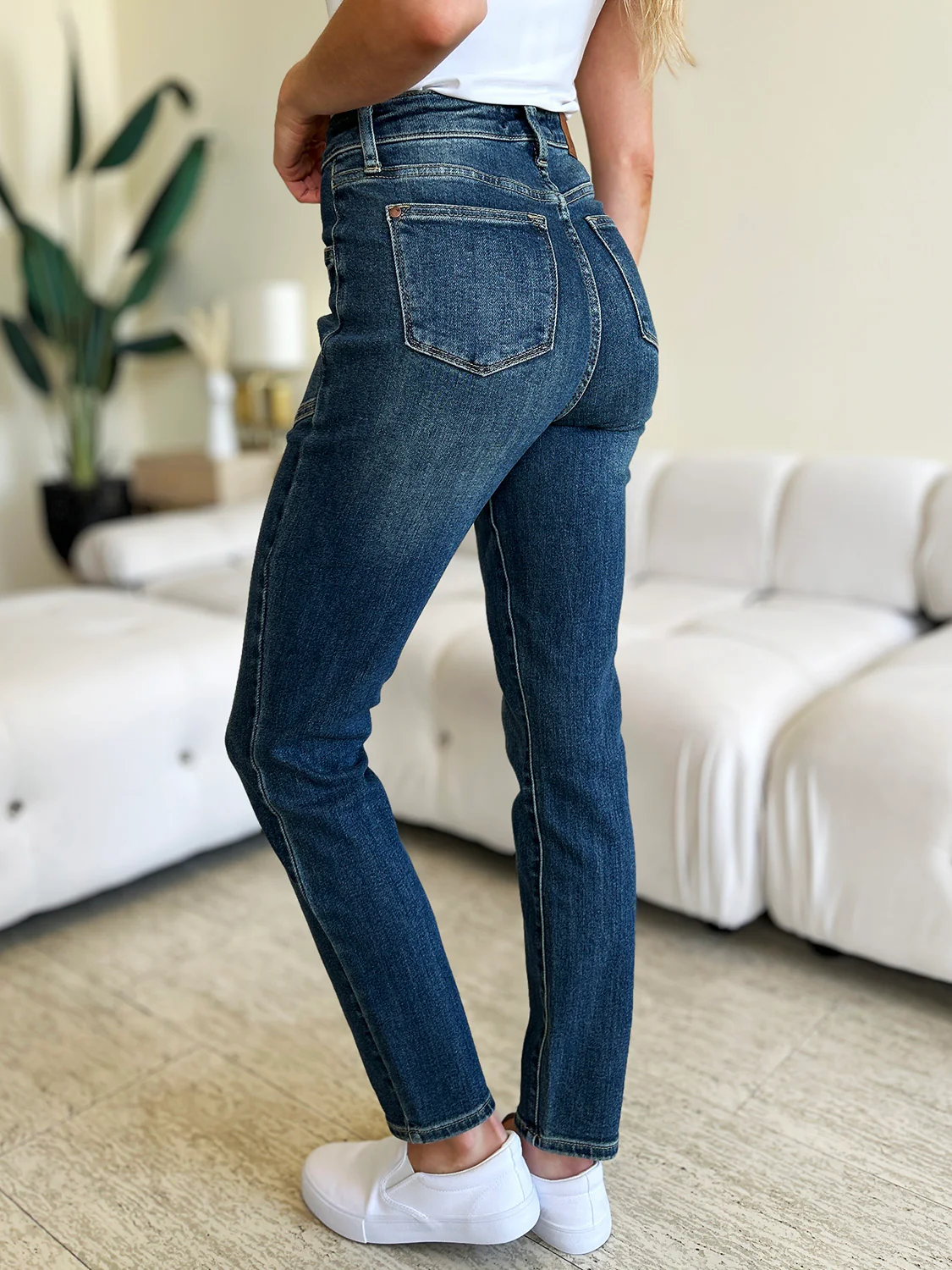 Blue Full Size High Waist Skinny Jeans