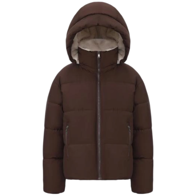Women's Quilted Puffer Jacket with Removable Hood