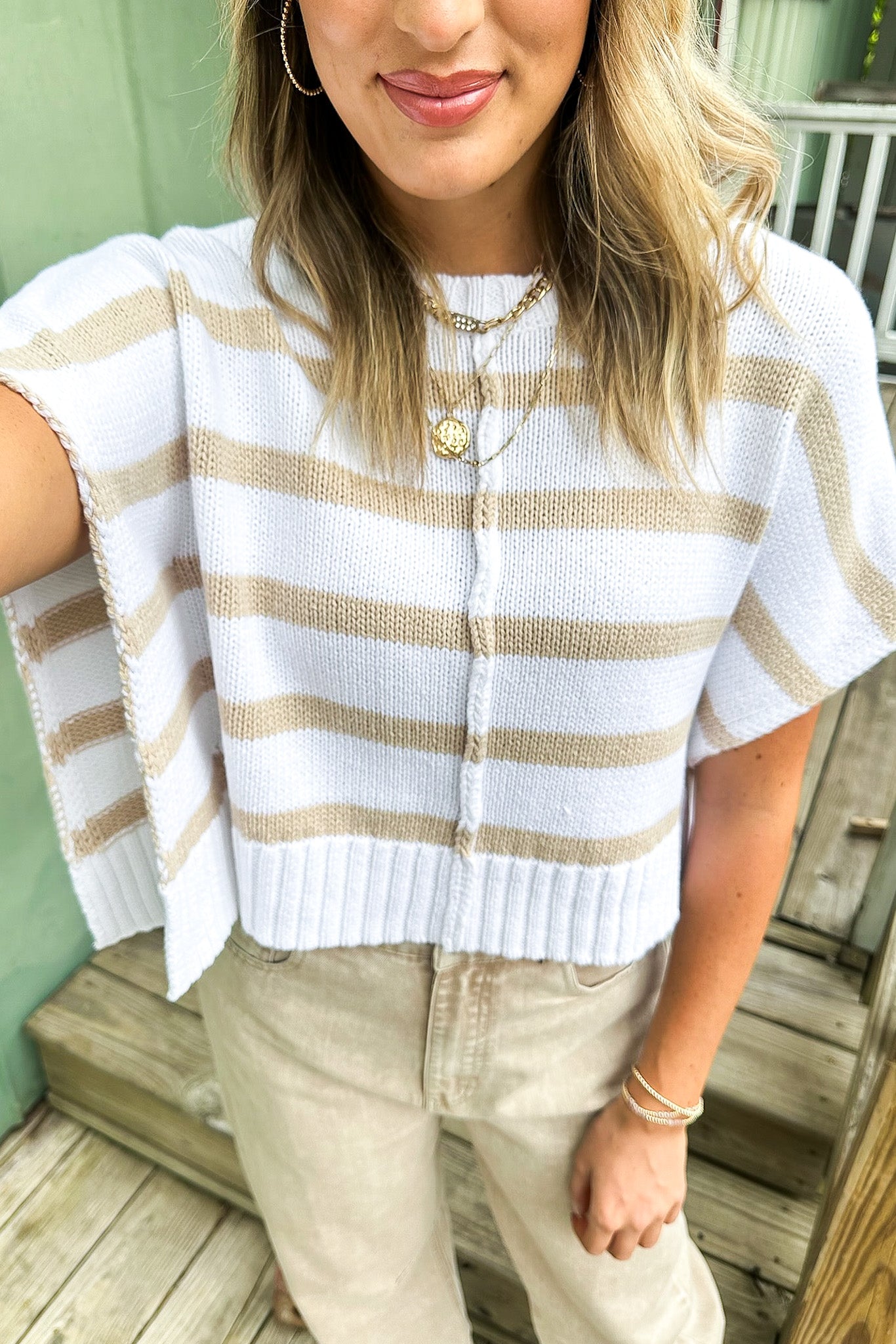 Striped Intentions Sweater Knit Vest Top - FINAL SALE