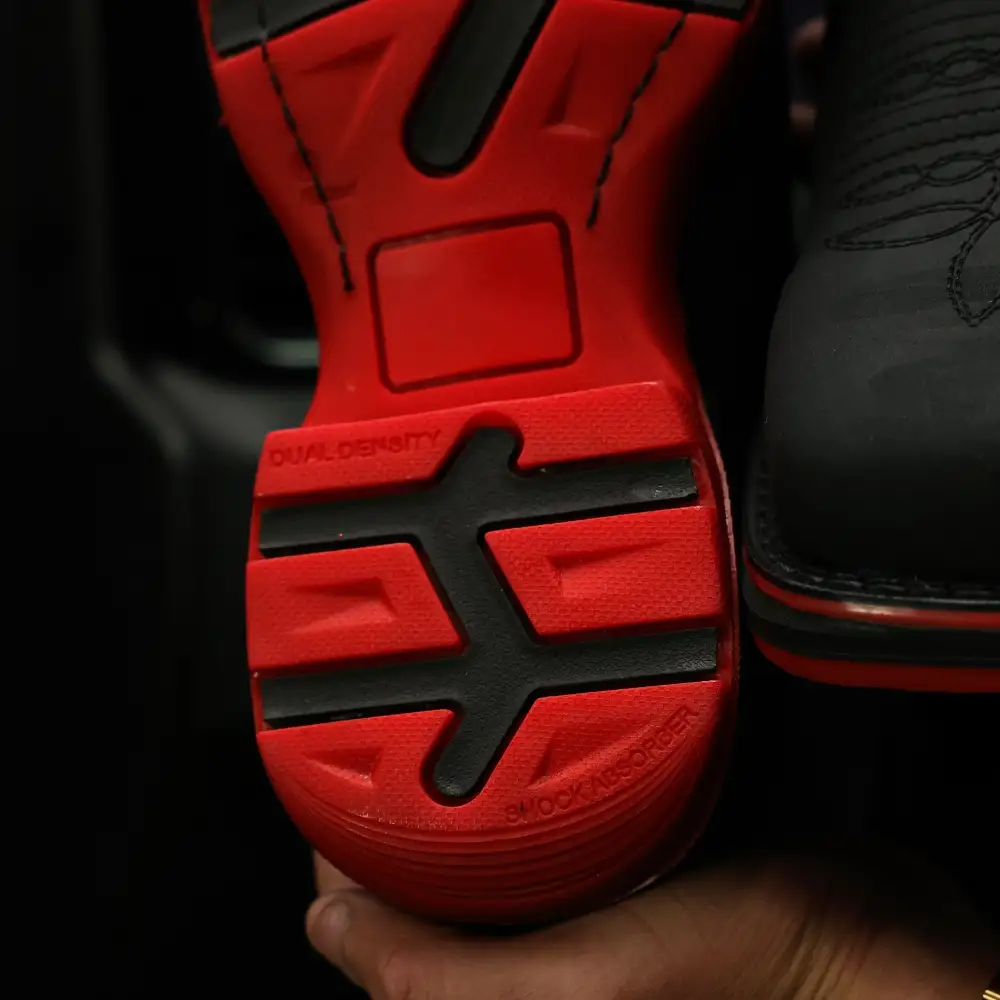 Black Nobuck Leather Boots With 3D Sole - Square Toe