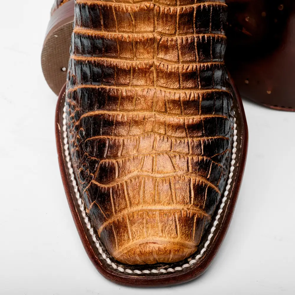 Two-Tone Honey Manglar Caiman Belly - Cutter Toe