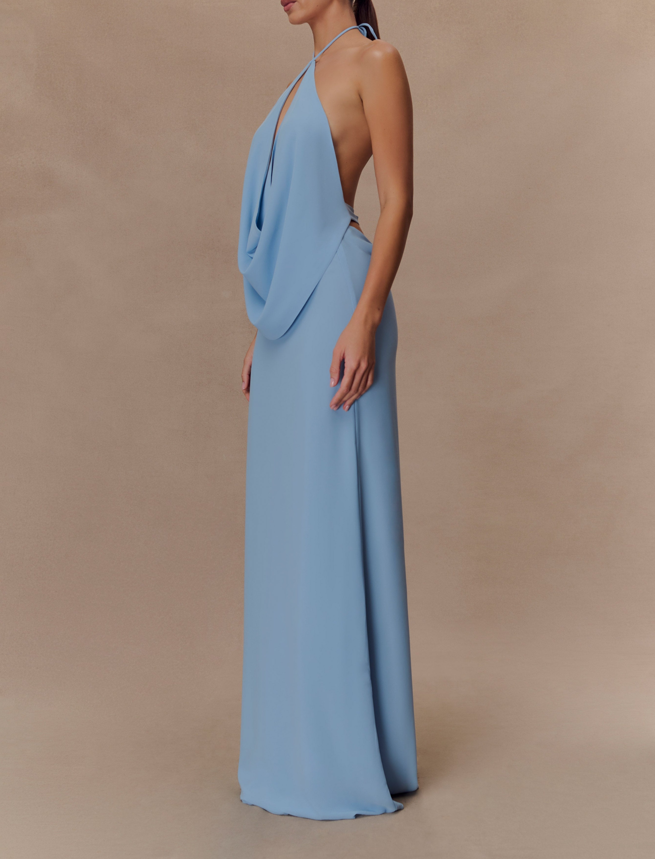 Blue Chiffon Maxi Skirt