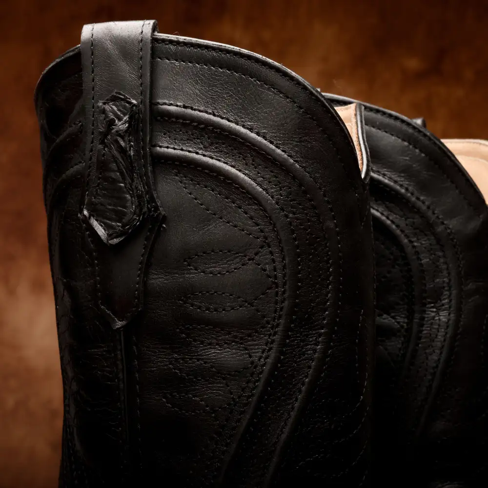 AUTHENTIC Black Pirarucu Boots - Square Toe