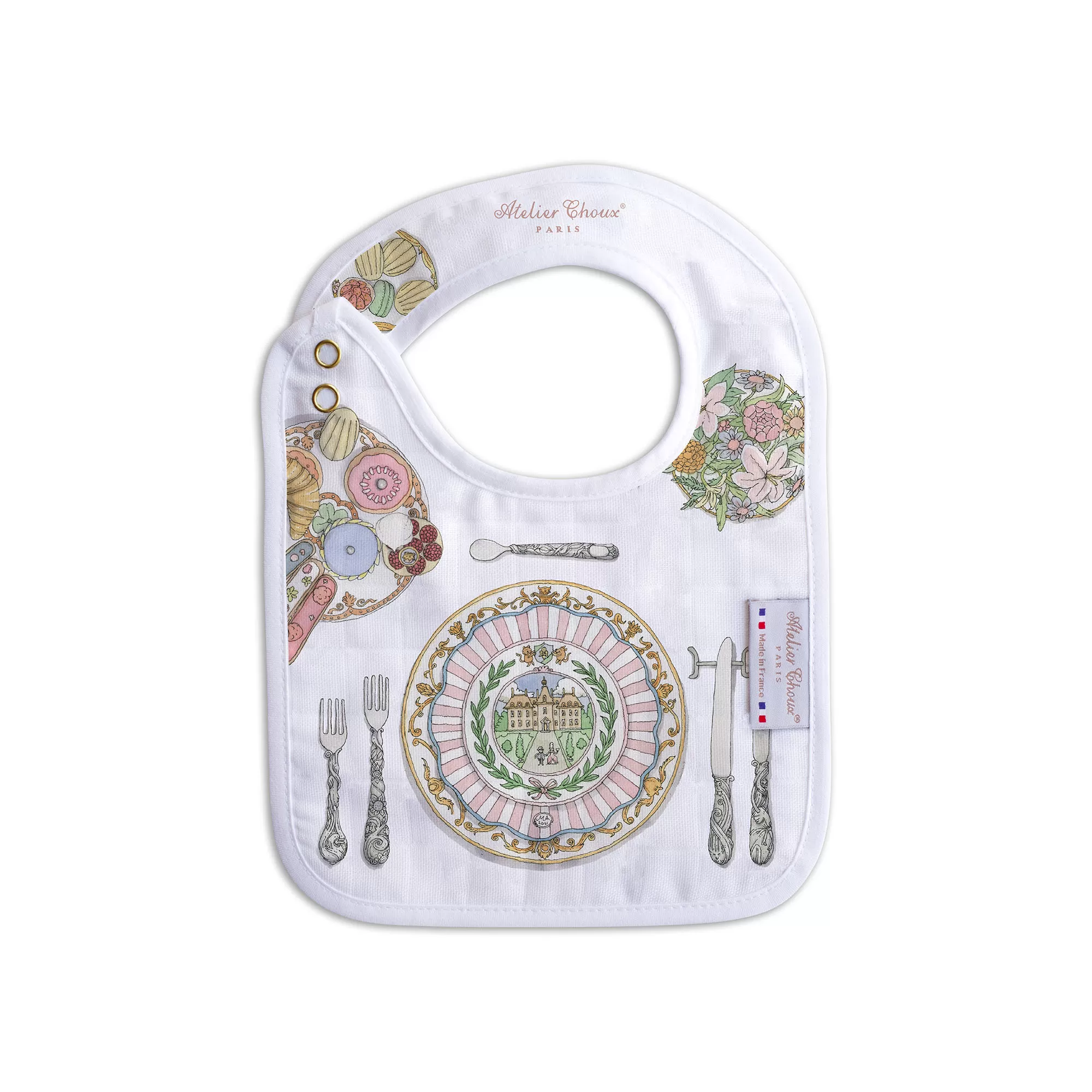 Bon Appetit Organic Cotton Swaddle & Bib with Gift Box Set