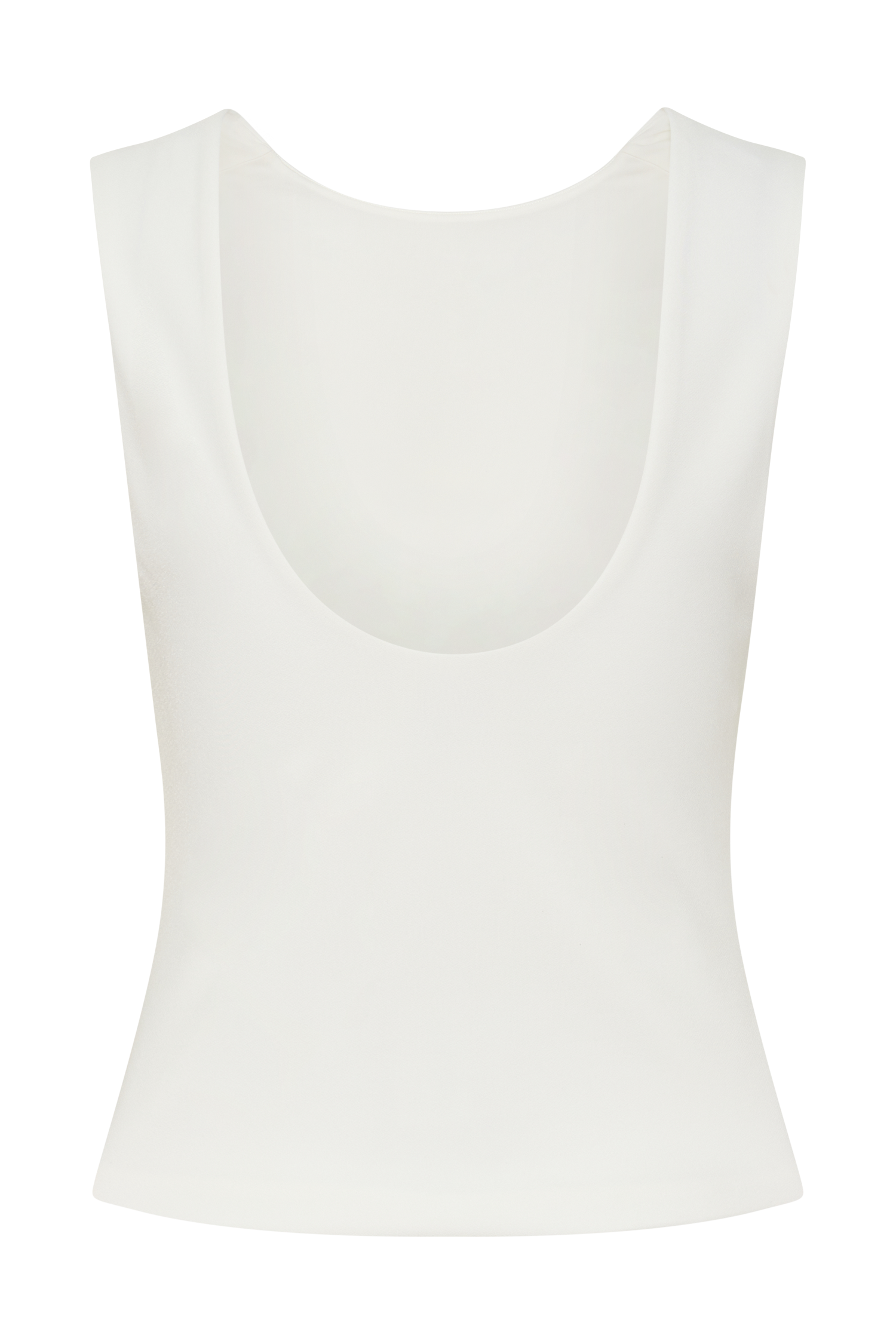 White Open Back Scuba Crepe Top