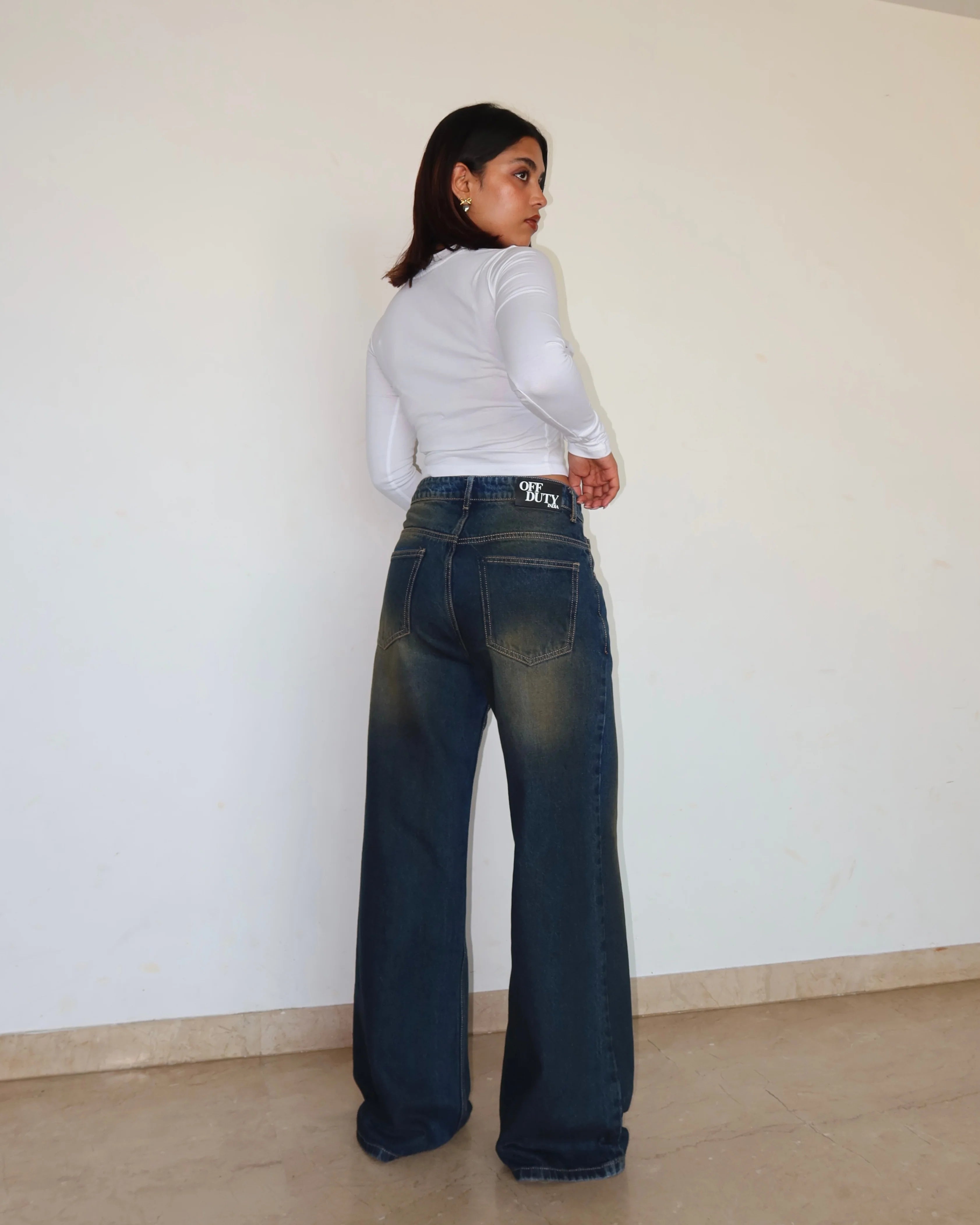 Desert Blue Dust Wide Leg Jeans