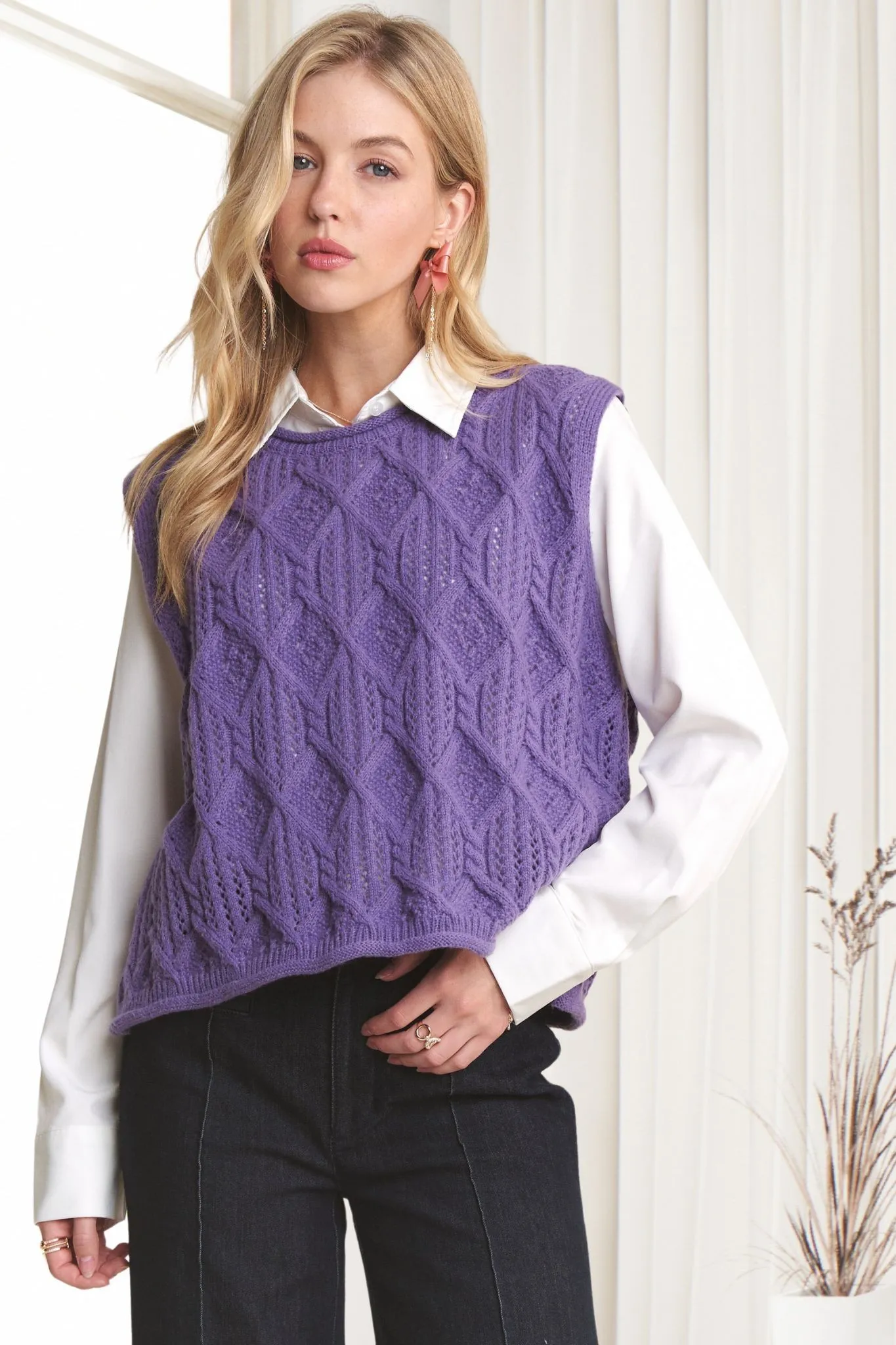 Lightweight Sweater Boxy Vest Top