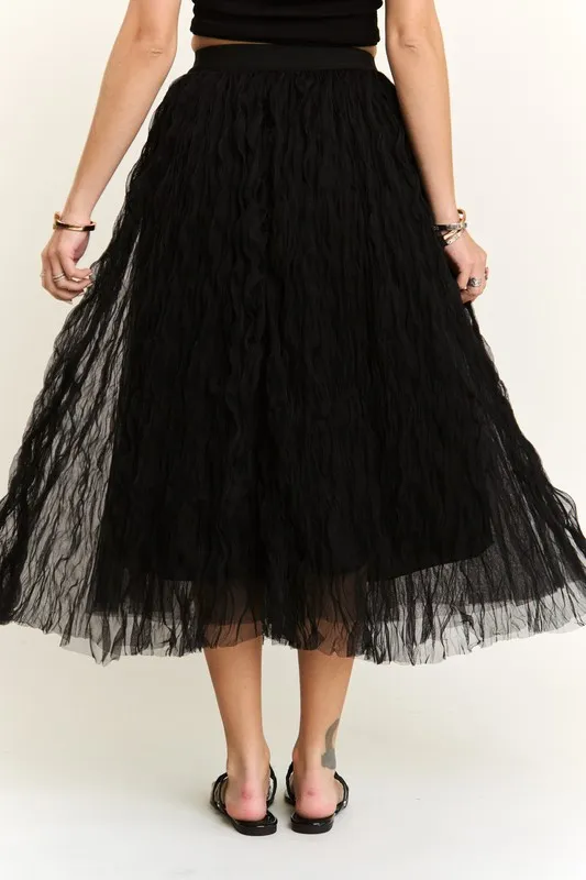 Elastic Waist Cloud Fluffy Maxi Skirt