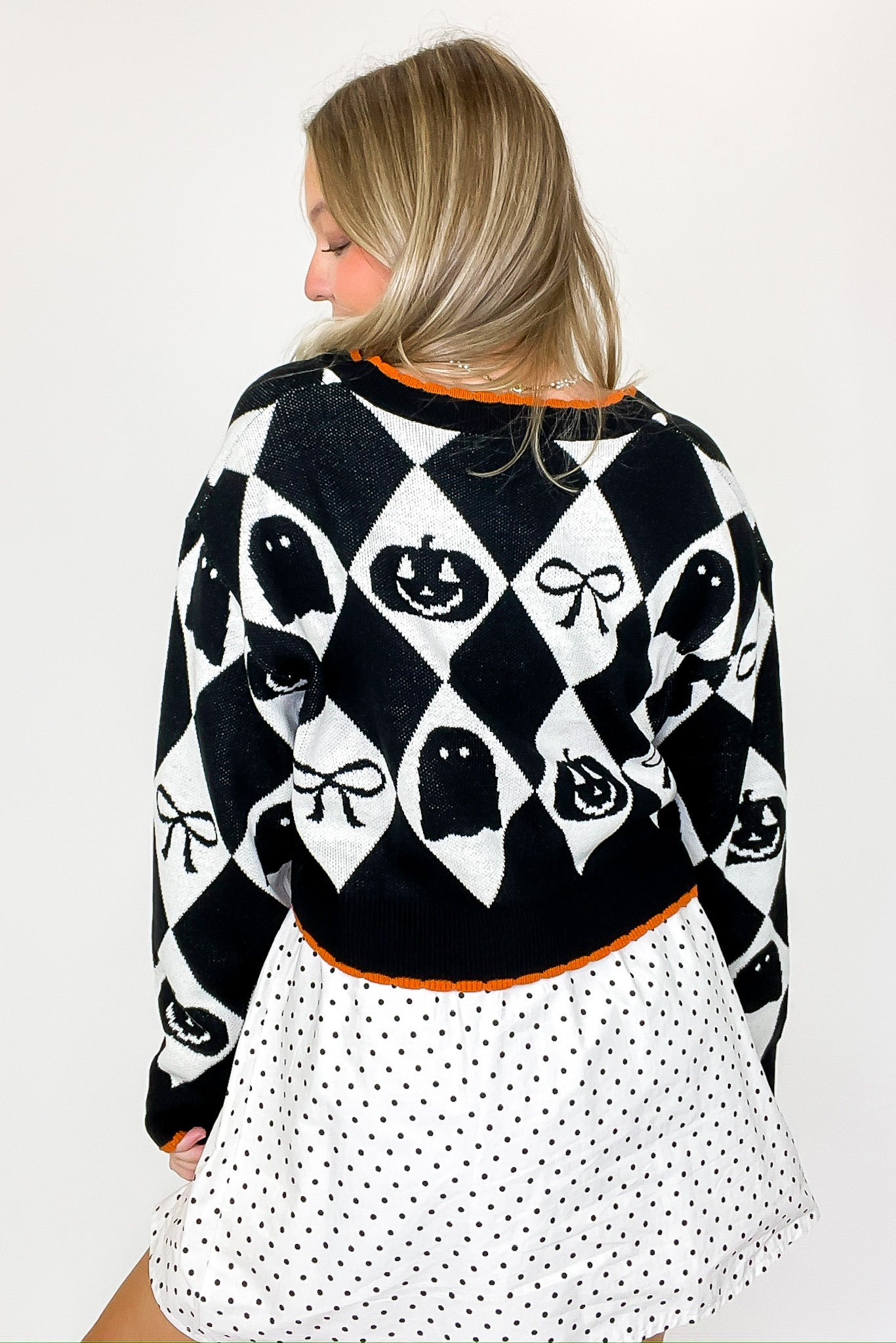 Ghoul Grid Argyle Knit Cardigan - FINAL SALE