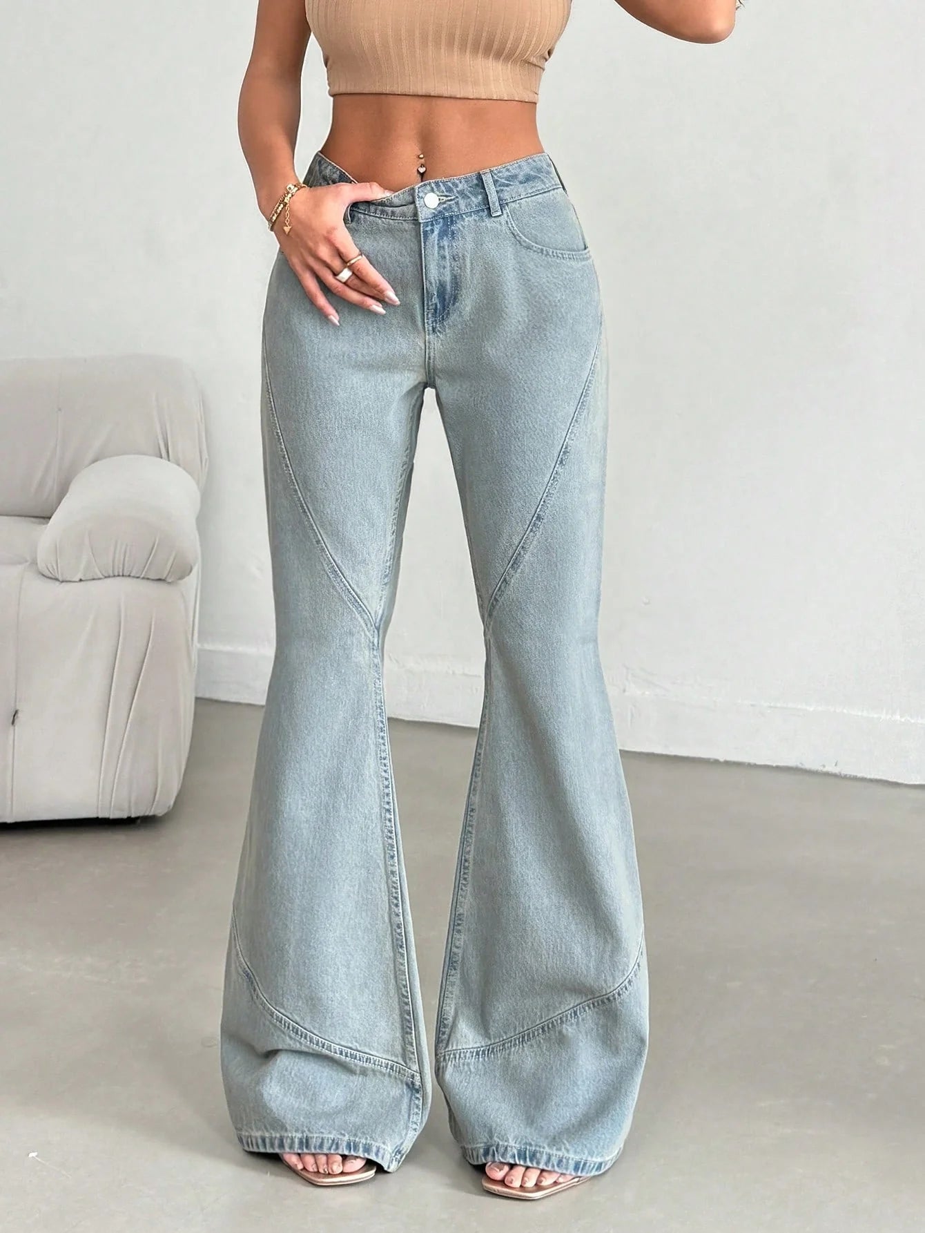 Stellar Grey Extra Flare Fit Jeans