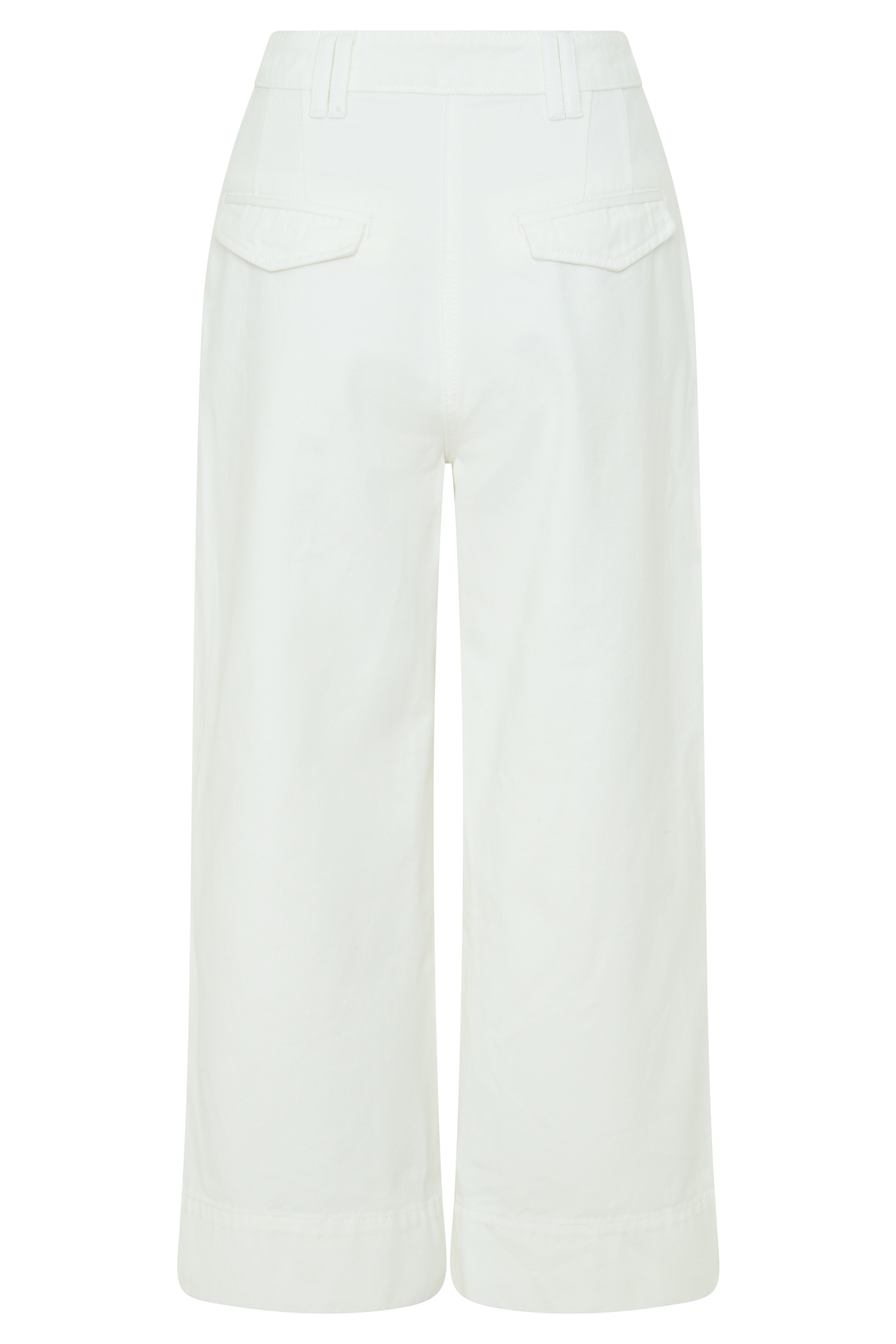 White Cropped Wide Leg Jeans