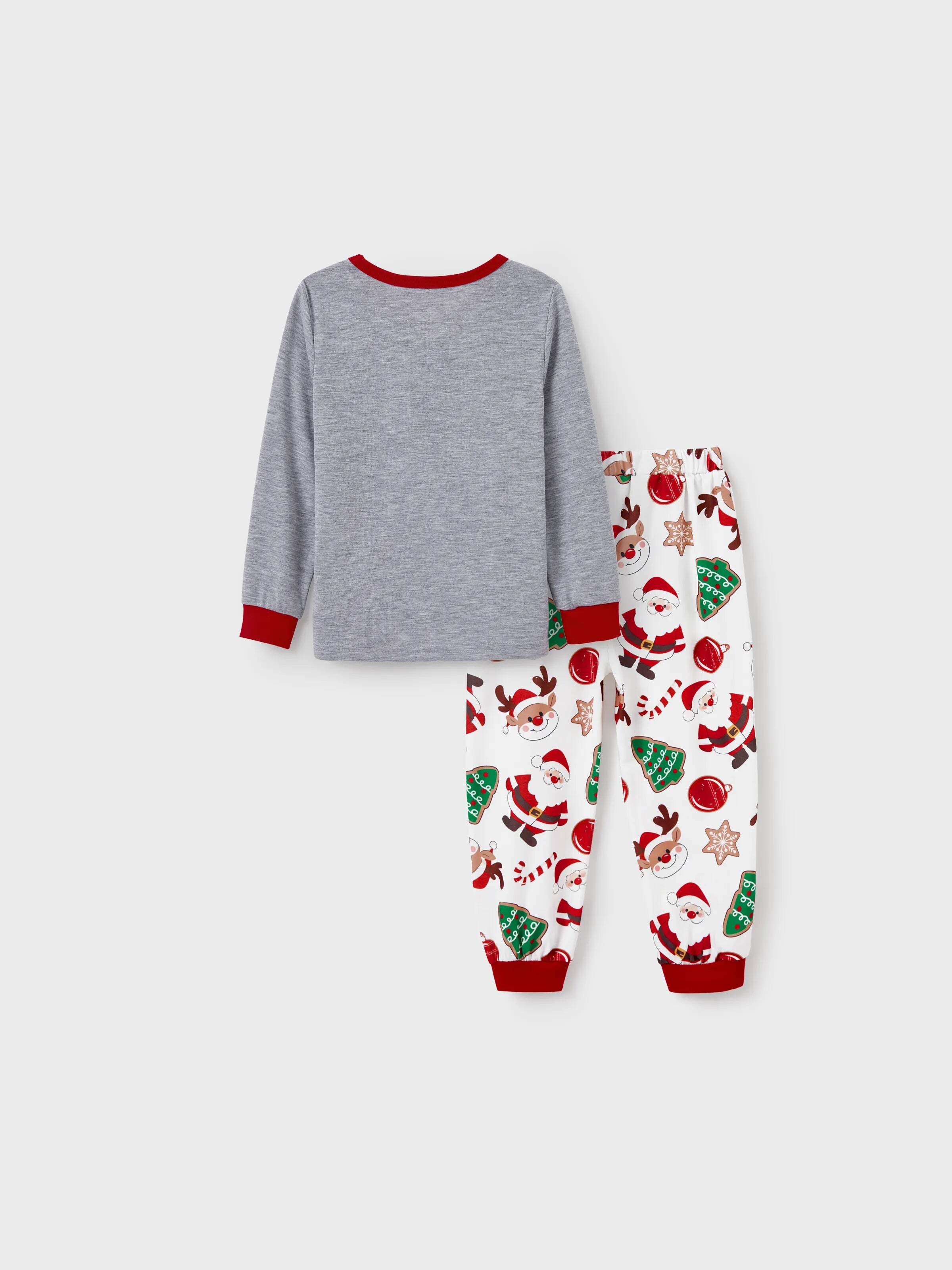 Christmas Matching Family Pajamas Set Glow In The Dark Santa Claus Christmas-themed Print PJS with Christmas Socks Color block