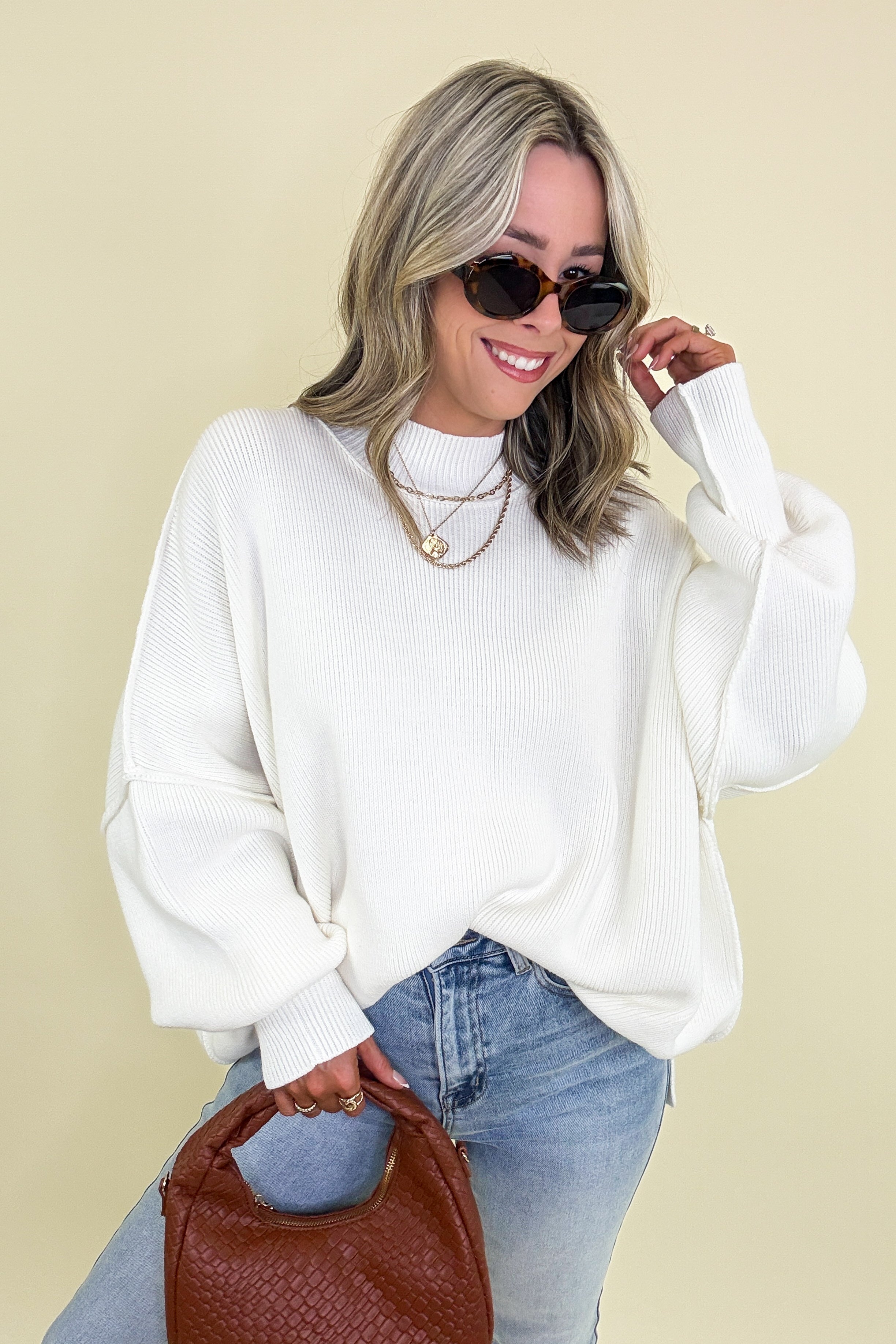 Simple Street Side Slit Oversized Sweater - BACK IN STOCK