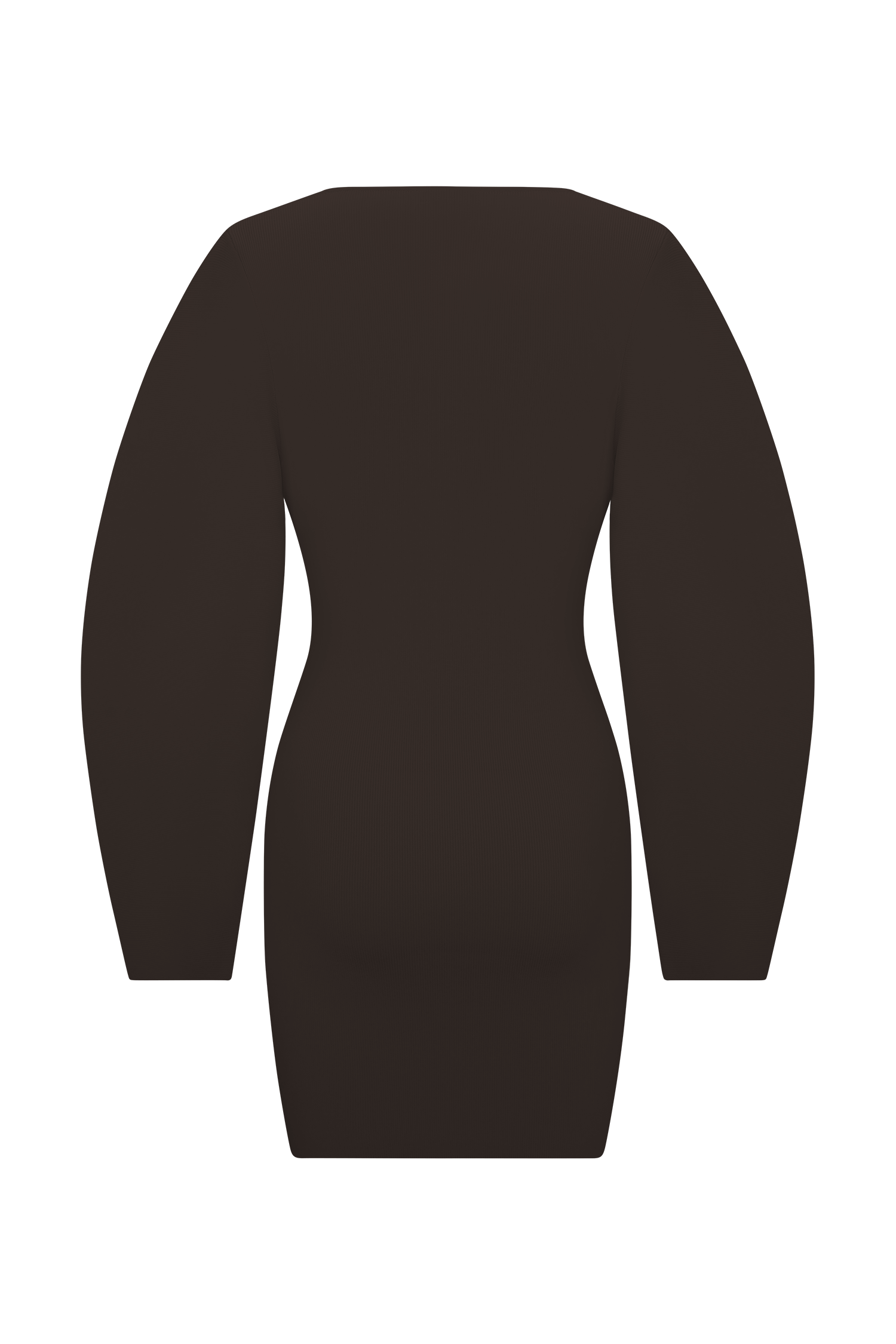 Chocolate Balloon Sleeve Knit Mini Dress