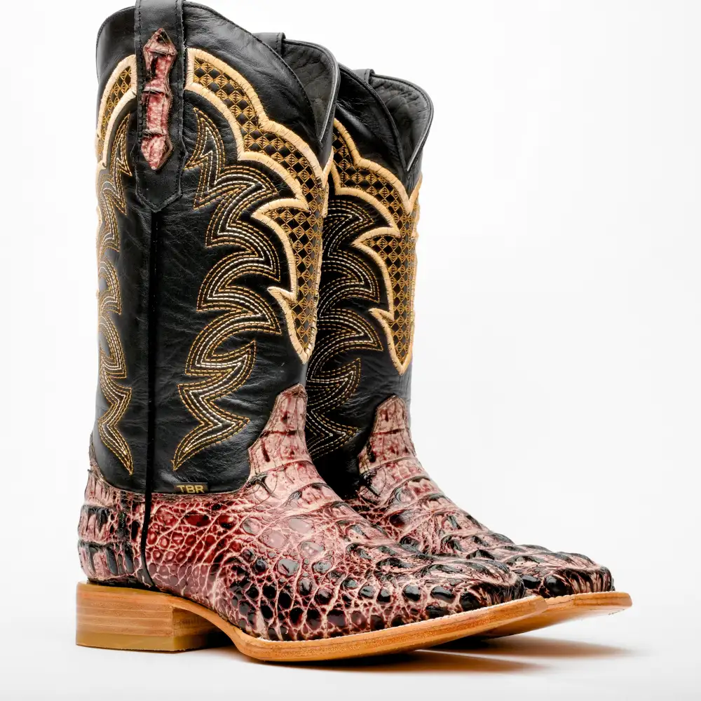 Orix Caiman Neck Leather Boots - Square Toe