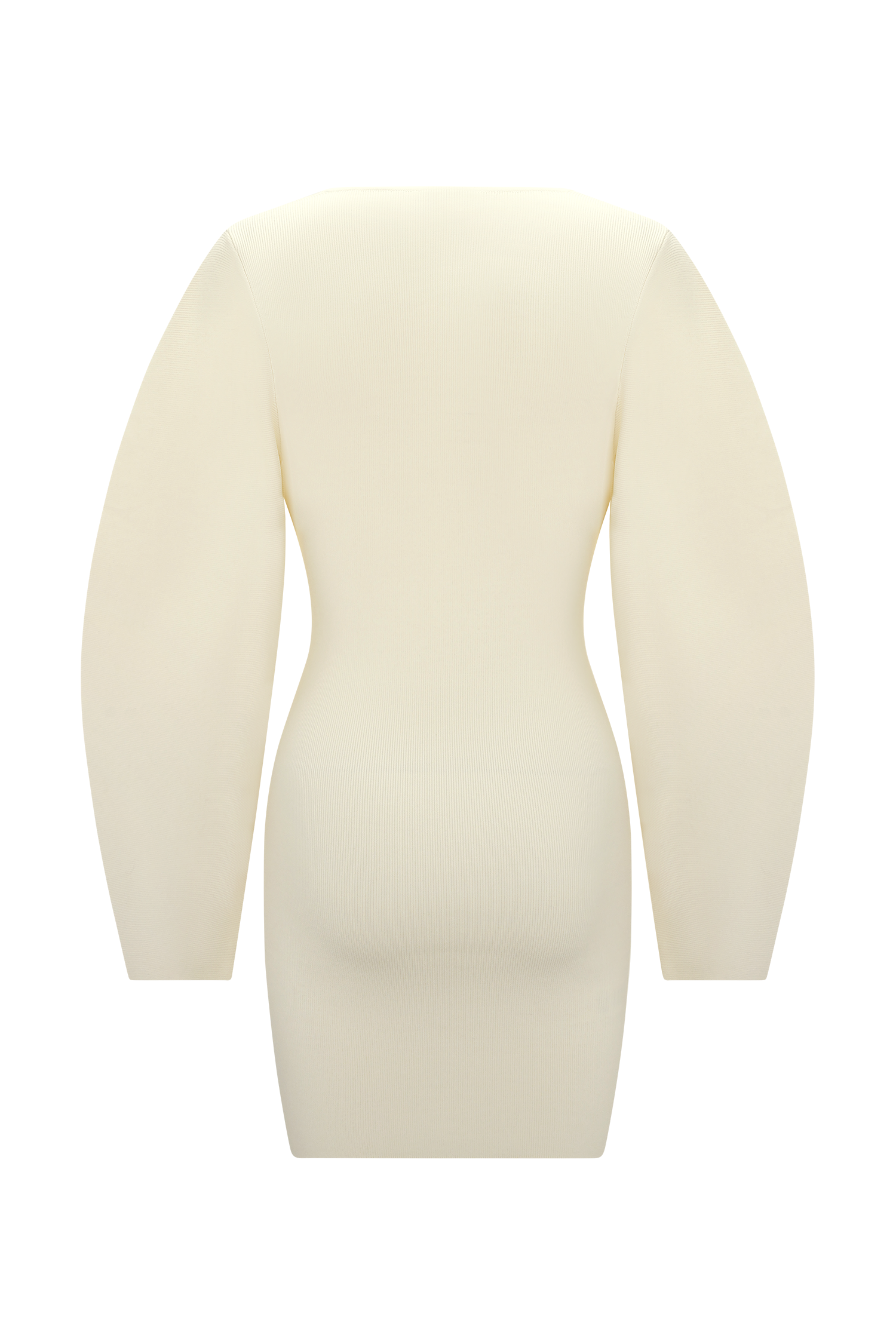 Ivory Balloon Sleeve Knit Mini Dress