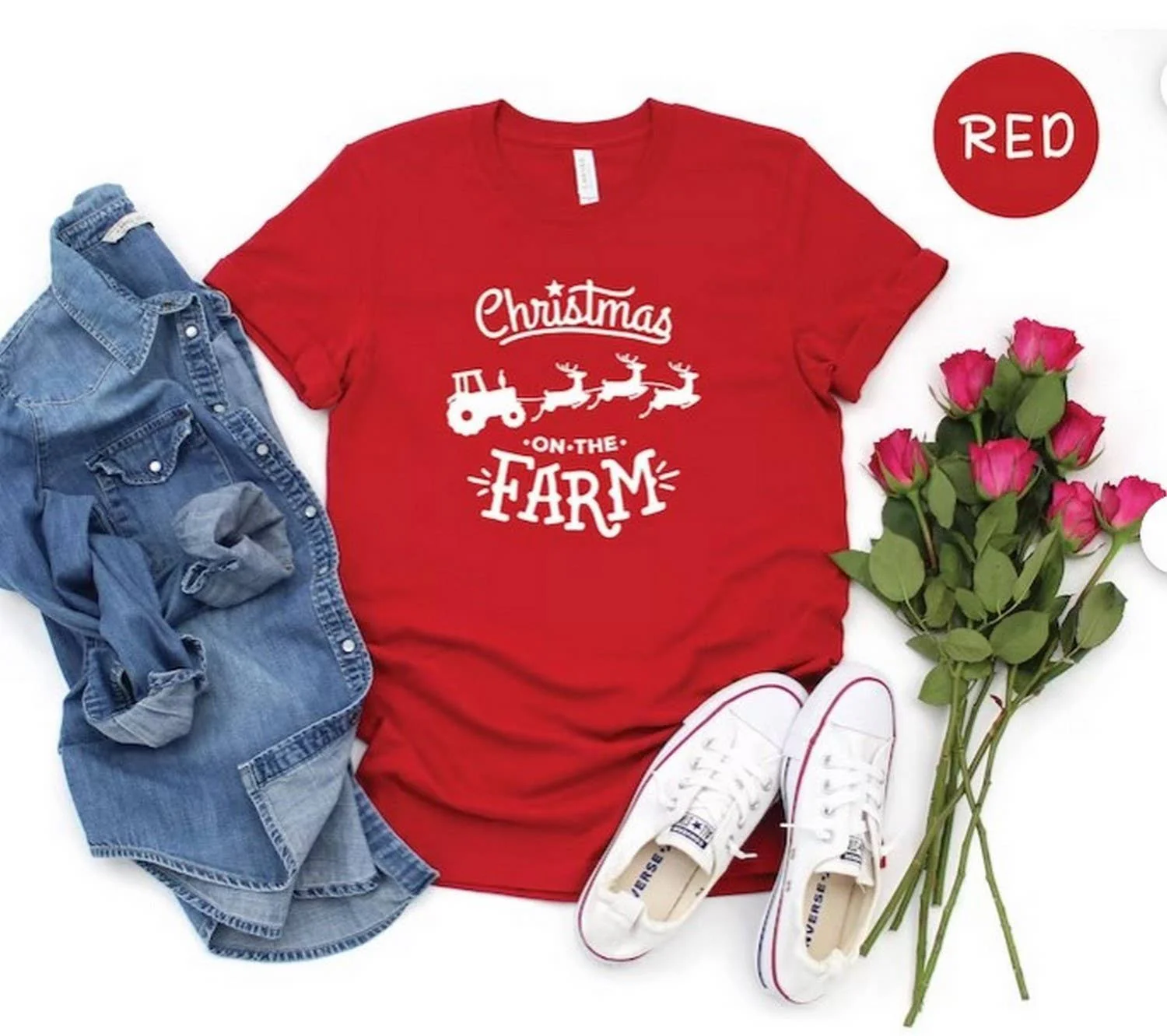 Christmas On the Farm Graphic T- Shirt