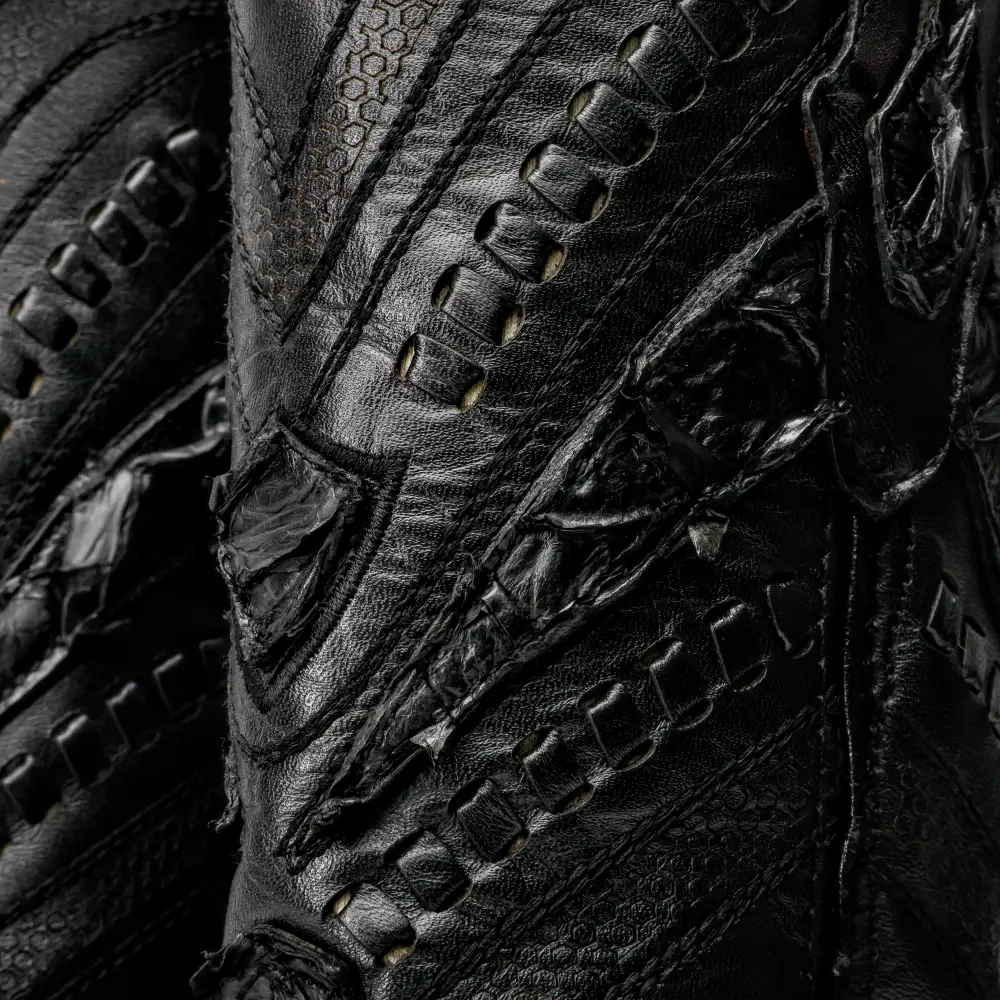 GENUINE Black Pirarucu Boots - Square Toe