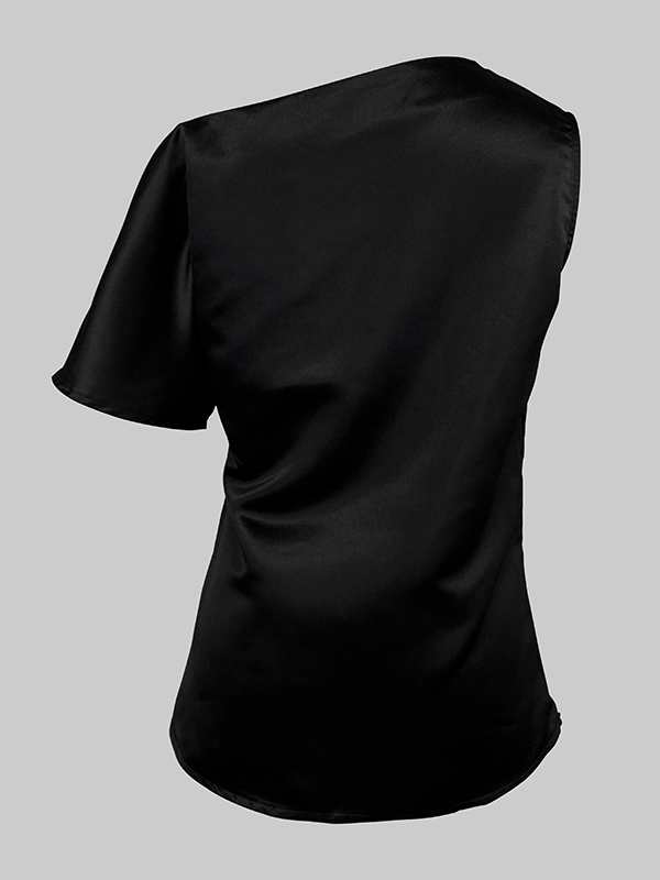 Loose Sleeveless Solid Color Off-The-Shoulder Two Pieces Set