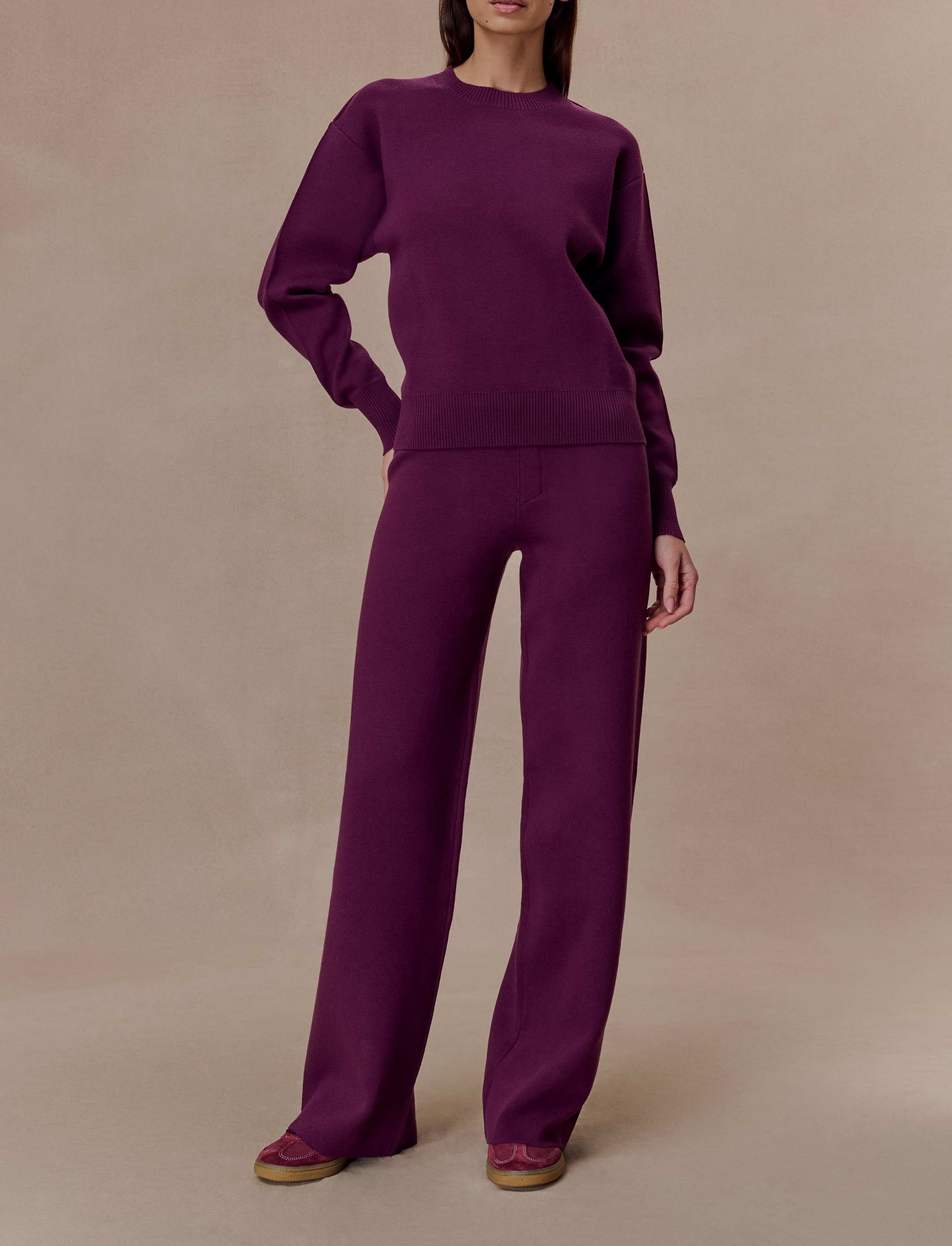 Plum Knit Trouser