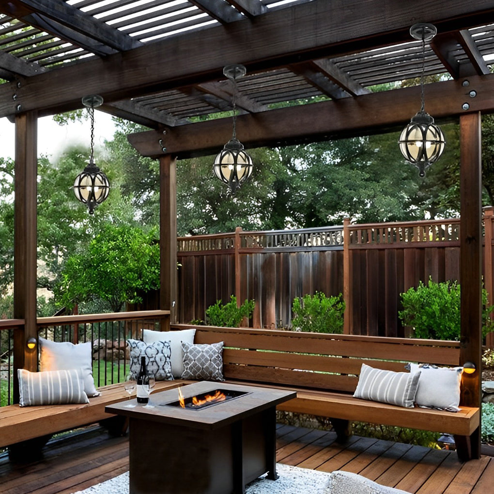 Waterproof Aluminum Glass Ball European-style Outdoor Chandelier Light