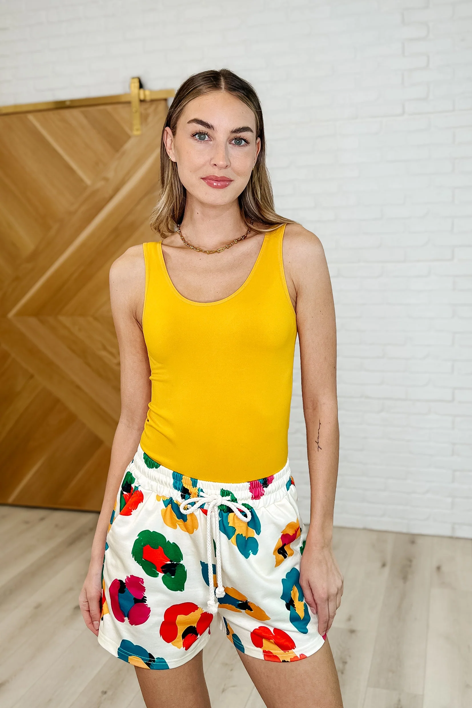 The Basics Reversible Longline Tank in Mustard