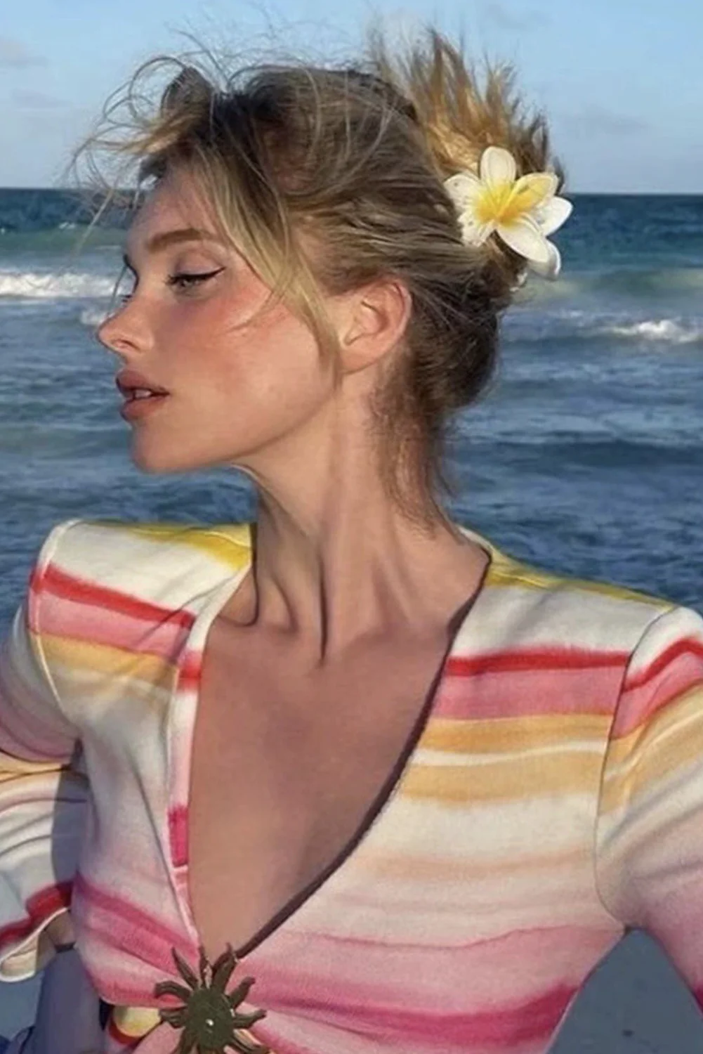 Yellow Frangipani Shape Acrylic Hair Clip