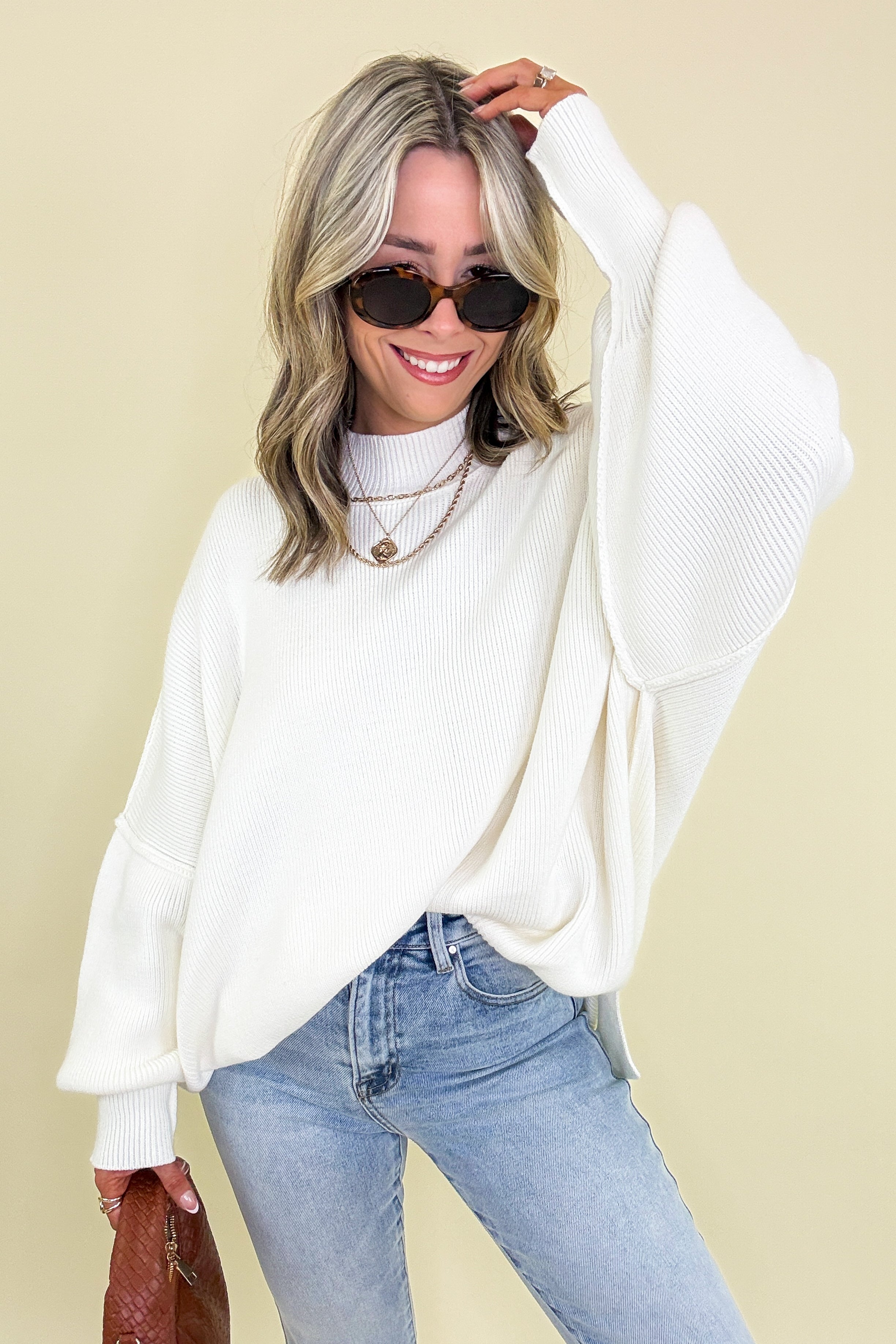 Simple Street Side Slit Oversized Sweater - BACK IN STOCK