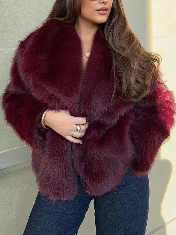 🔥🔥Last Day 95% OFF🎨 - 🐑Women's Faux Fur Collared Jacket