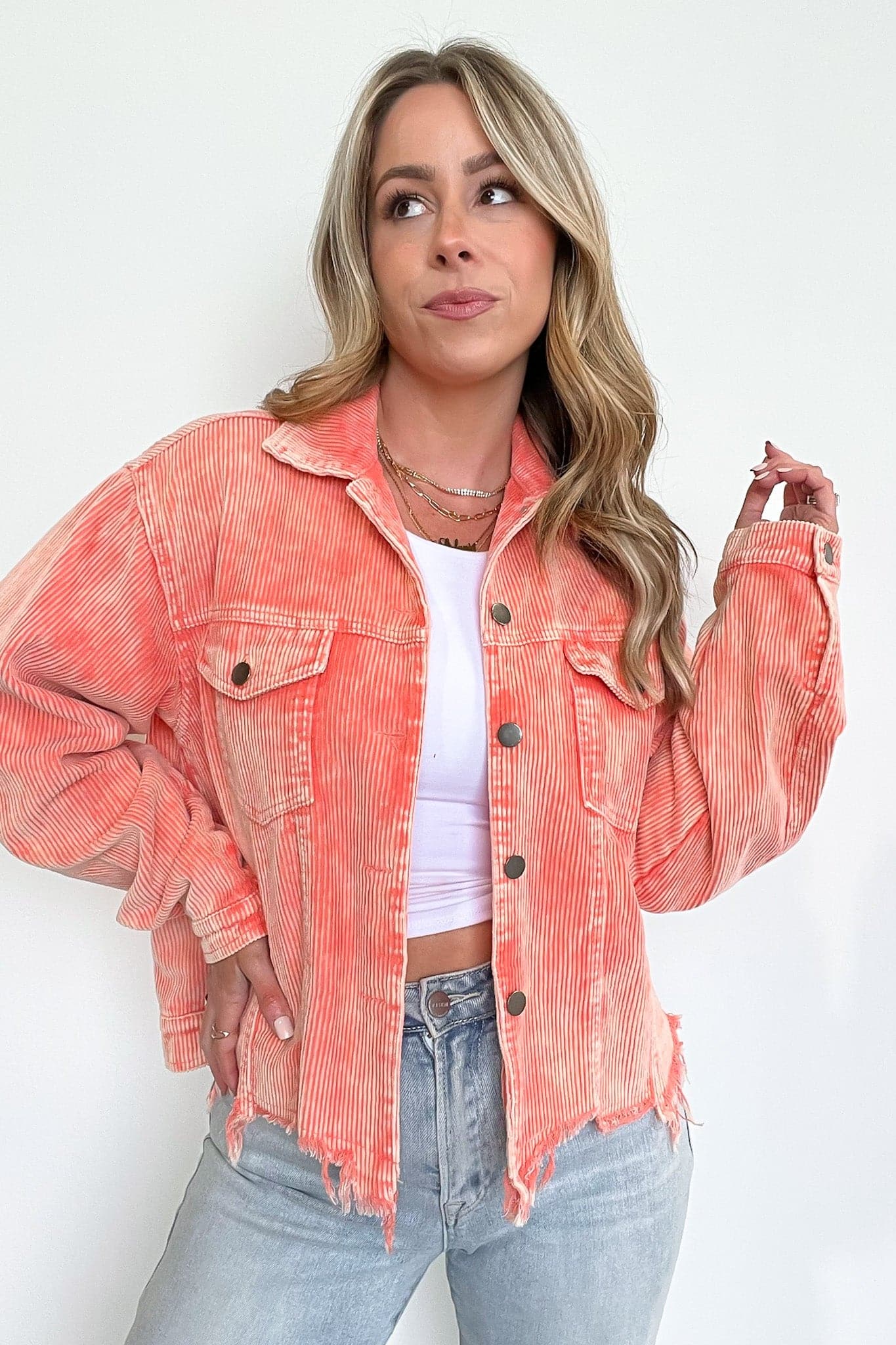 Mainstream Raw Edge Corduroy Jacket